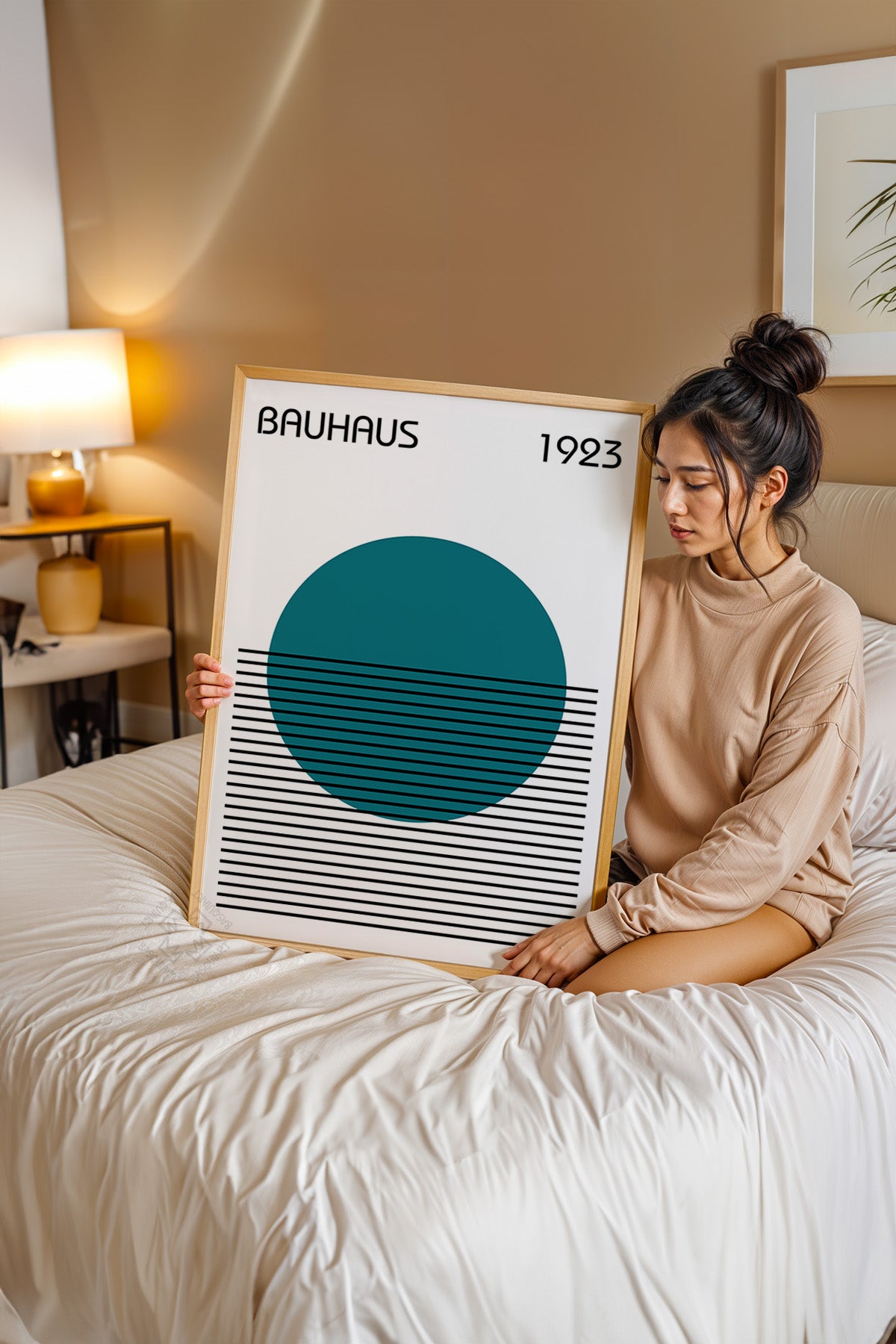 Bauhaus Serisi Ahşap Çerçeveli Poster, Tablo No:39