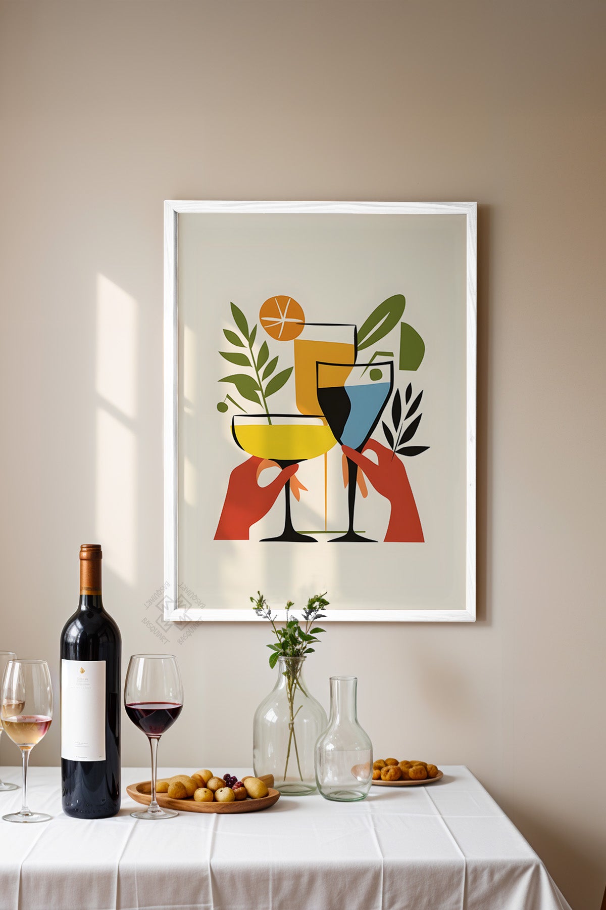 Kokteyl Serisi Beyaz Çerçeveli Poster, Tablo, Cafe, Restoran, Mutfak Duvar Dekoru No:35