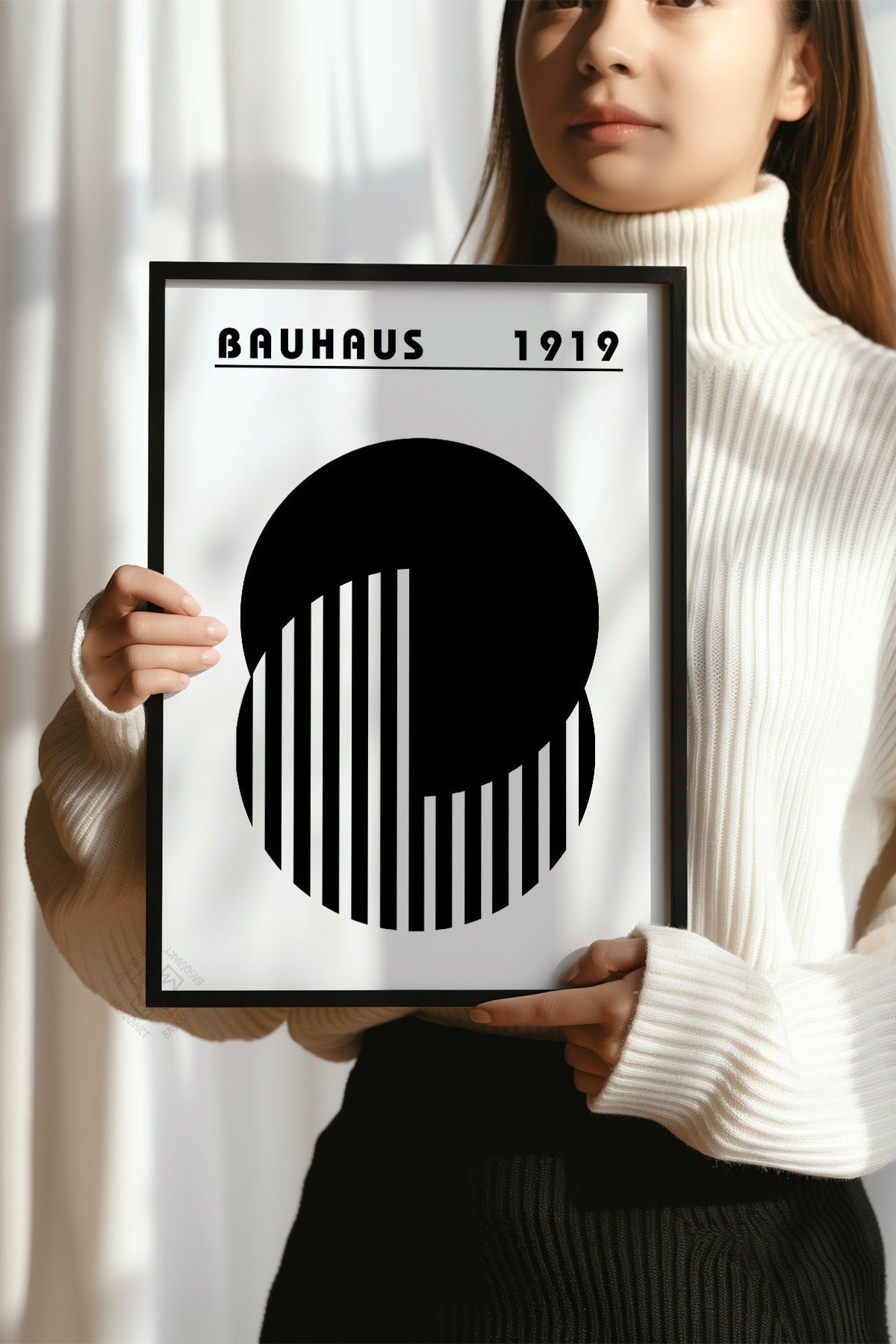 Bauhaus Serisi Siyah Çerçeveli Poster, Tablo No:50