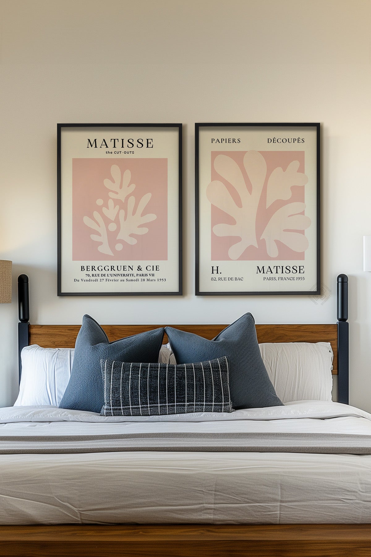 Pembe Matisse 2'li Siyah Çerçeveli Poster, Tablo Seti No:28