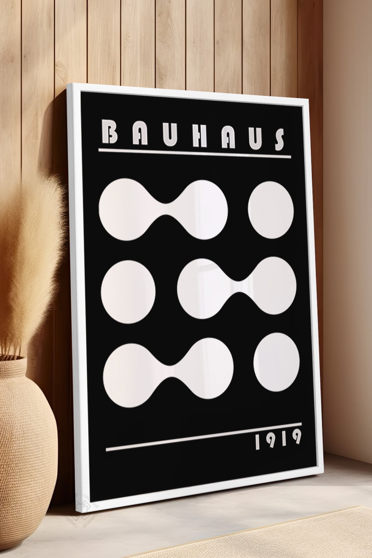 Bauhaus Serisi Beyaz Çerçeveli Poster, Tablo No:52