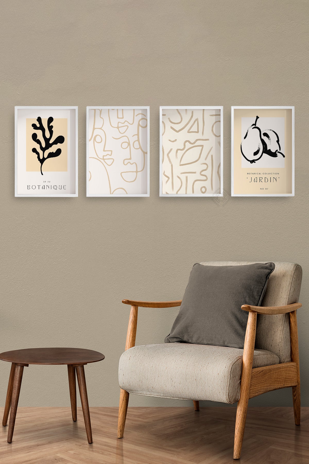 Bohemian 4'lü Beyaz Çerçeveli Poster, Tablo Seti No:1