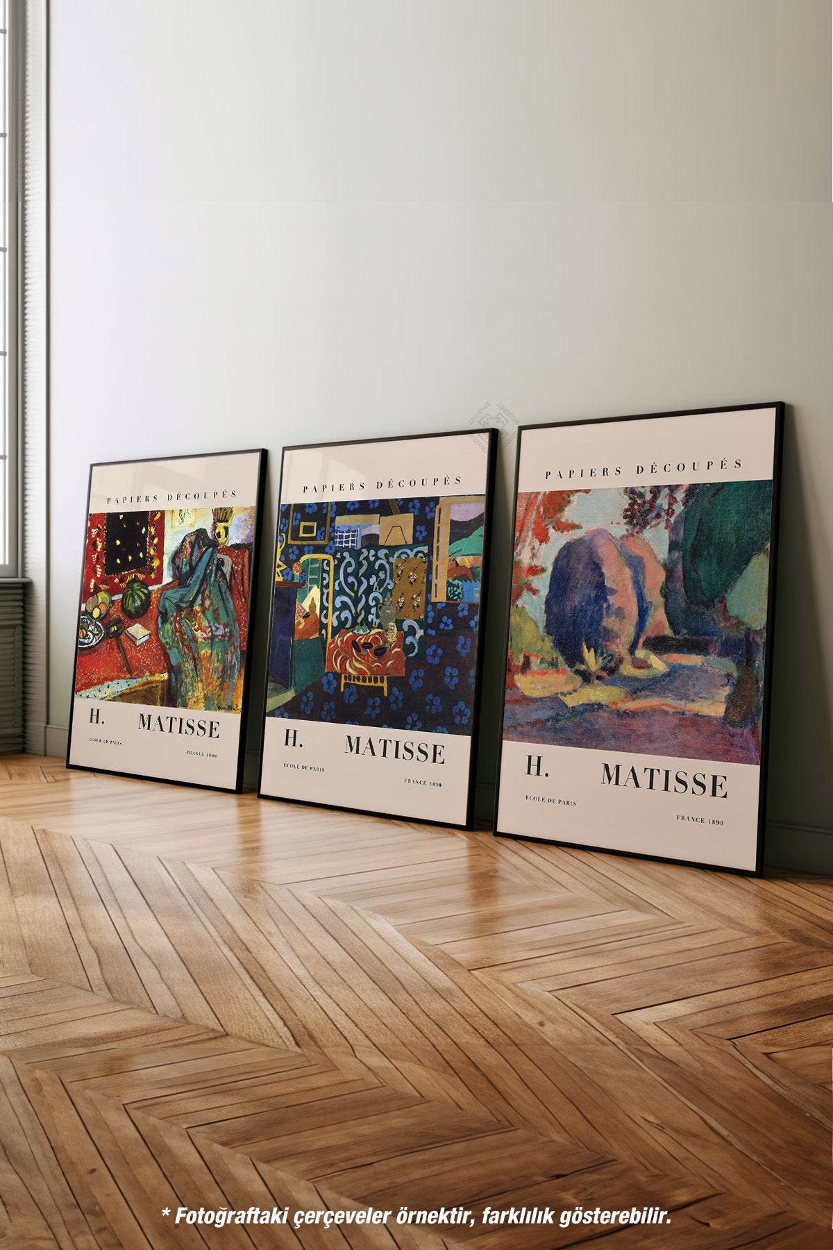 Henri Matisse 3'lü Siyah Çerçeveli Poster, Tablo Seti No:18