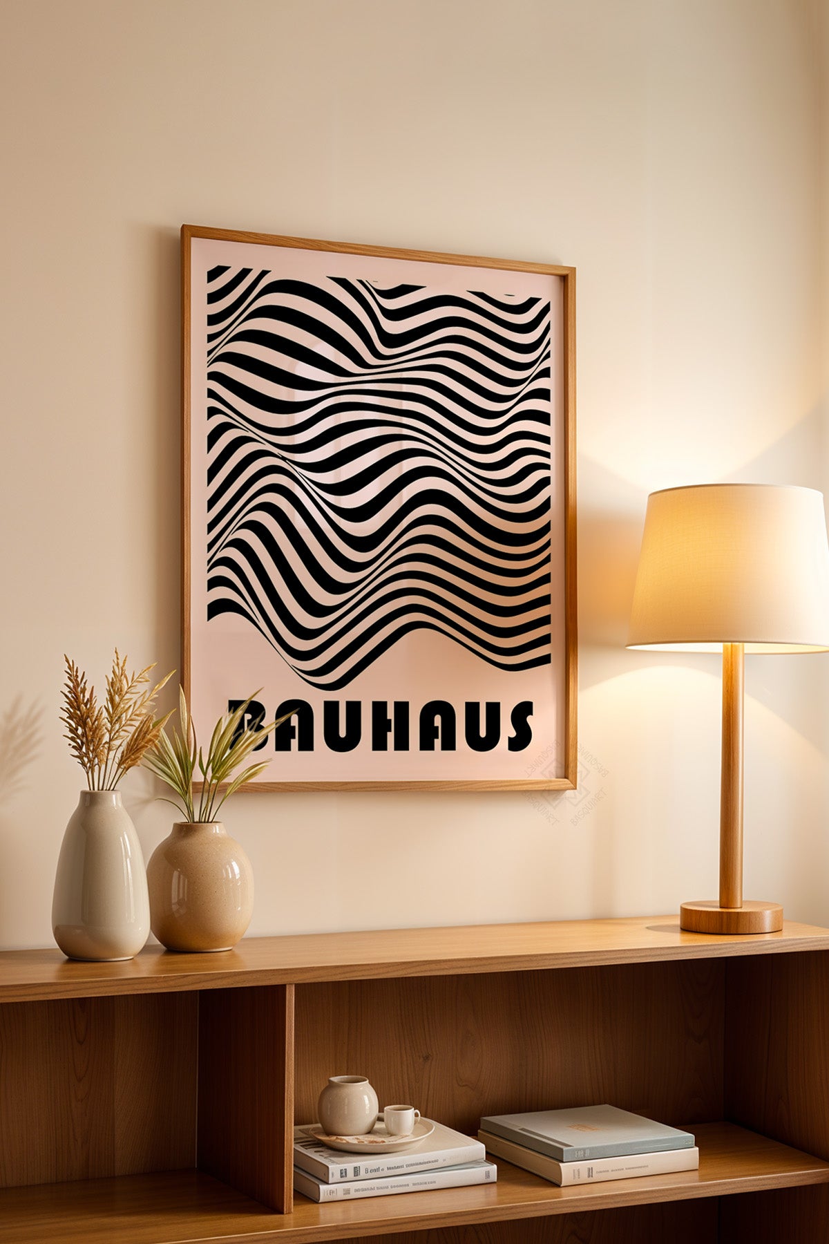 Bauhaus Serisi Ahşap Çerçeveli Poster, Tablo No:70