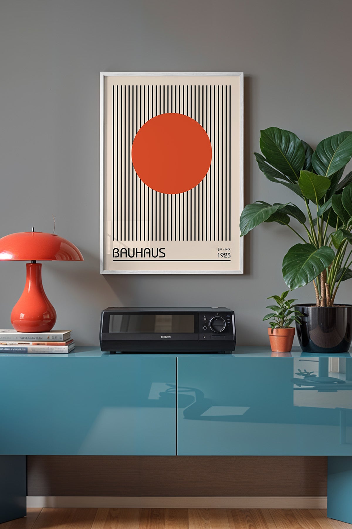 Bauhaus Serisi Beyaz Çerçeveli Poster, Tablo No:28