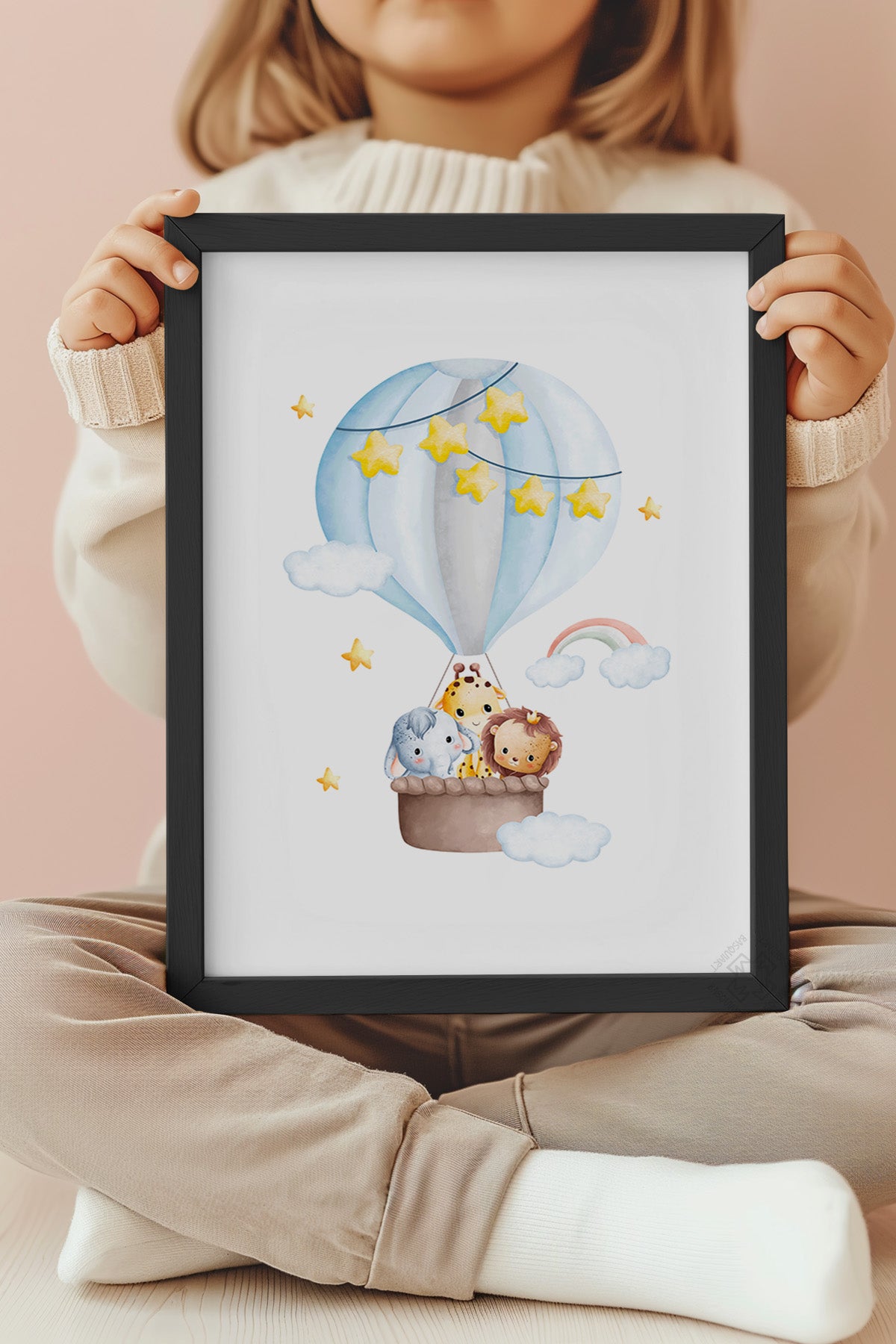 Çocuk Odası, Bebek Odası Siyah Çerçeveli Poster, Tablo No:9