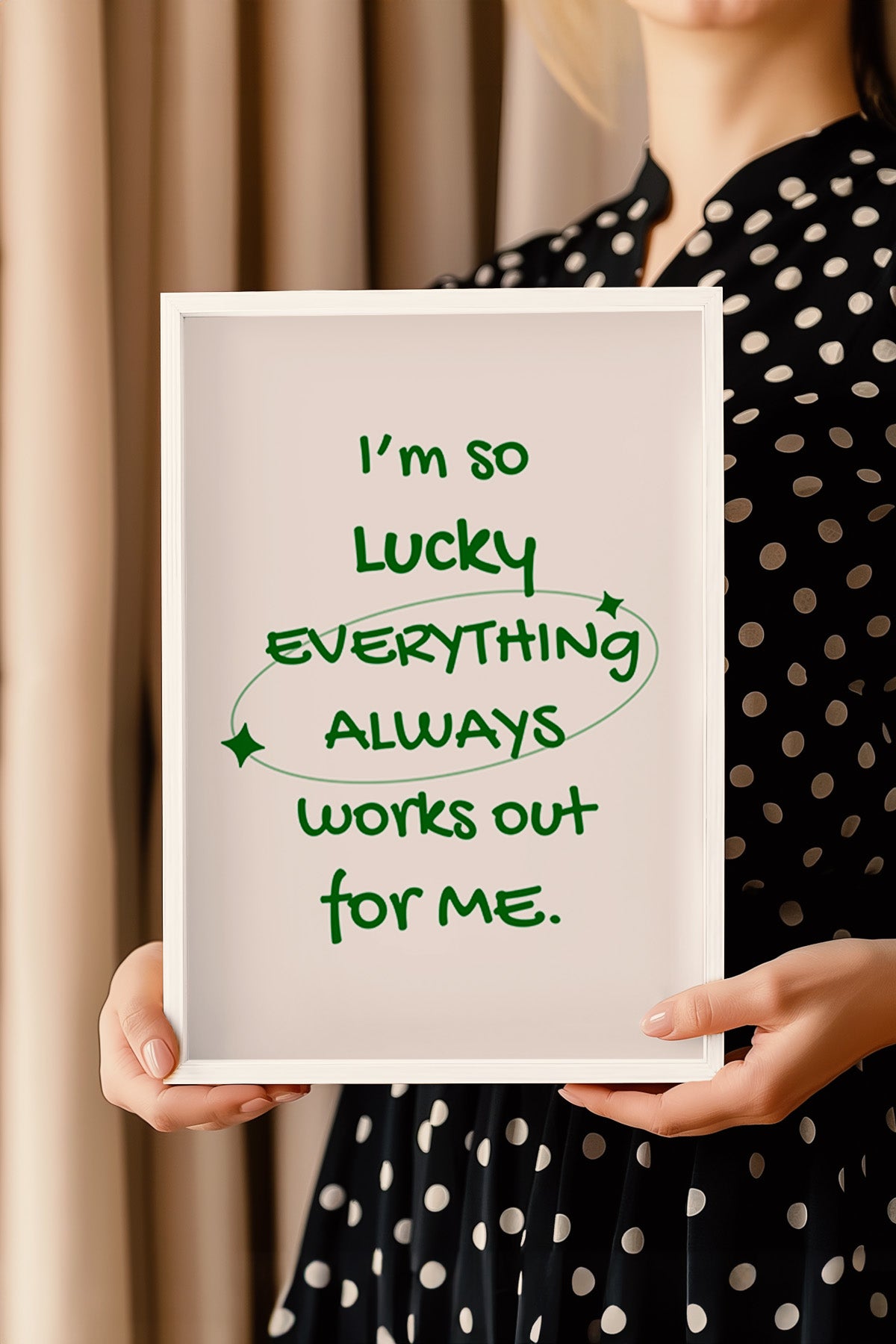 Lucky You Serisi Beyaz Çerçeveli Poster, Tablo Duvar Dekoru No:133