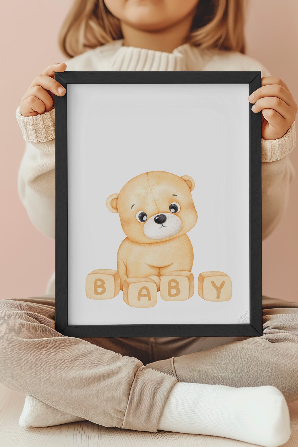 Çocuk Odası, Bebek Odası Siyah Çerçeveli Poster, Tablo No:18