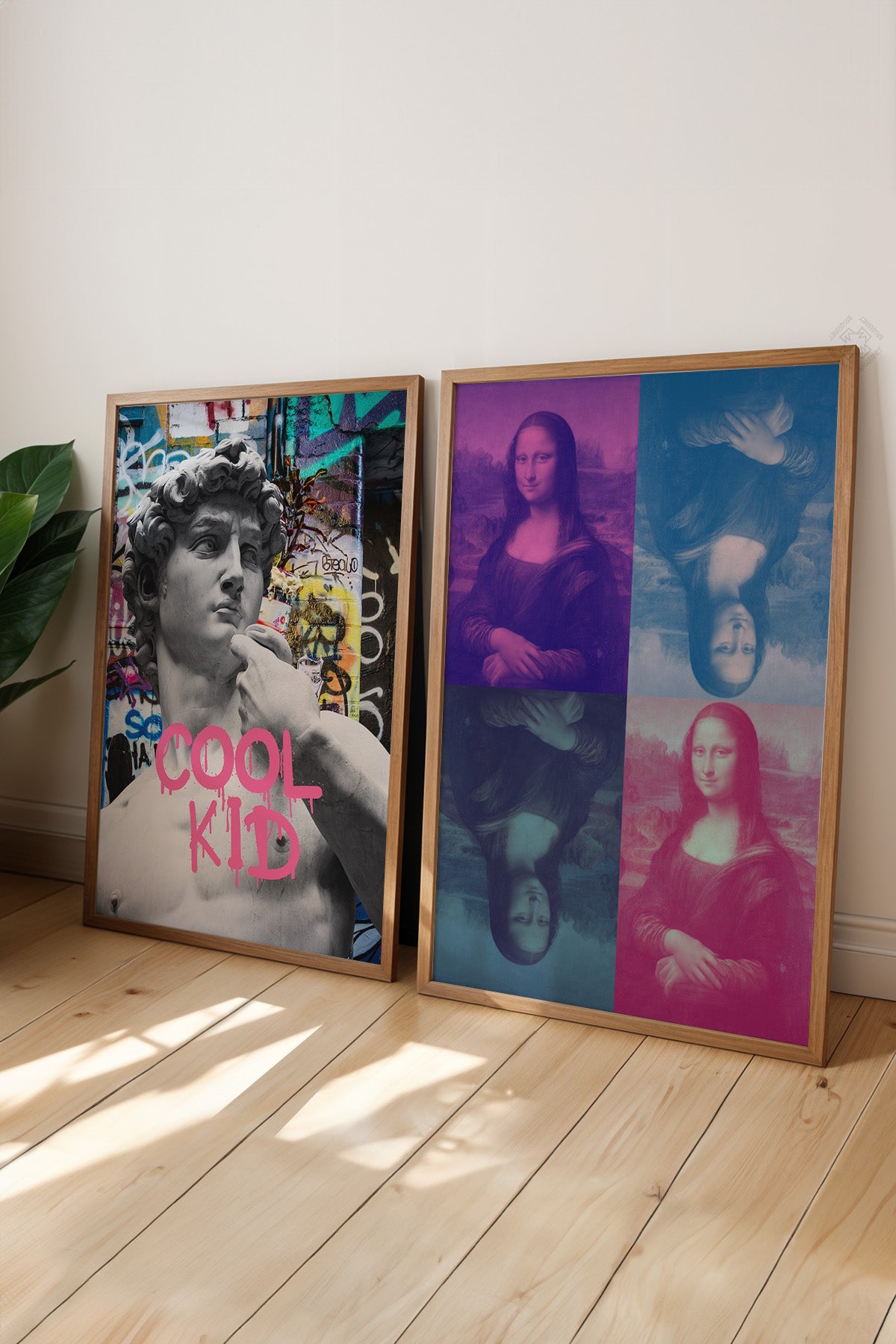 Modern Sanat 2'li Ahşap Çerçeveli Poster, Tablo Seti No:35