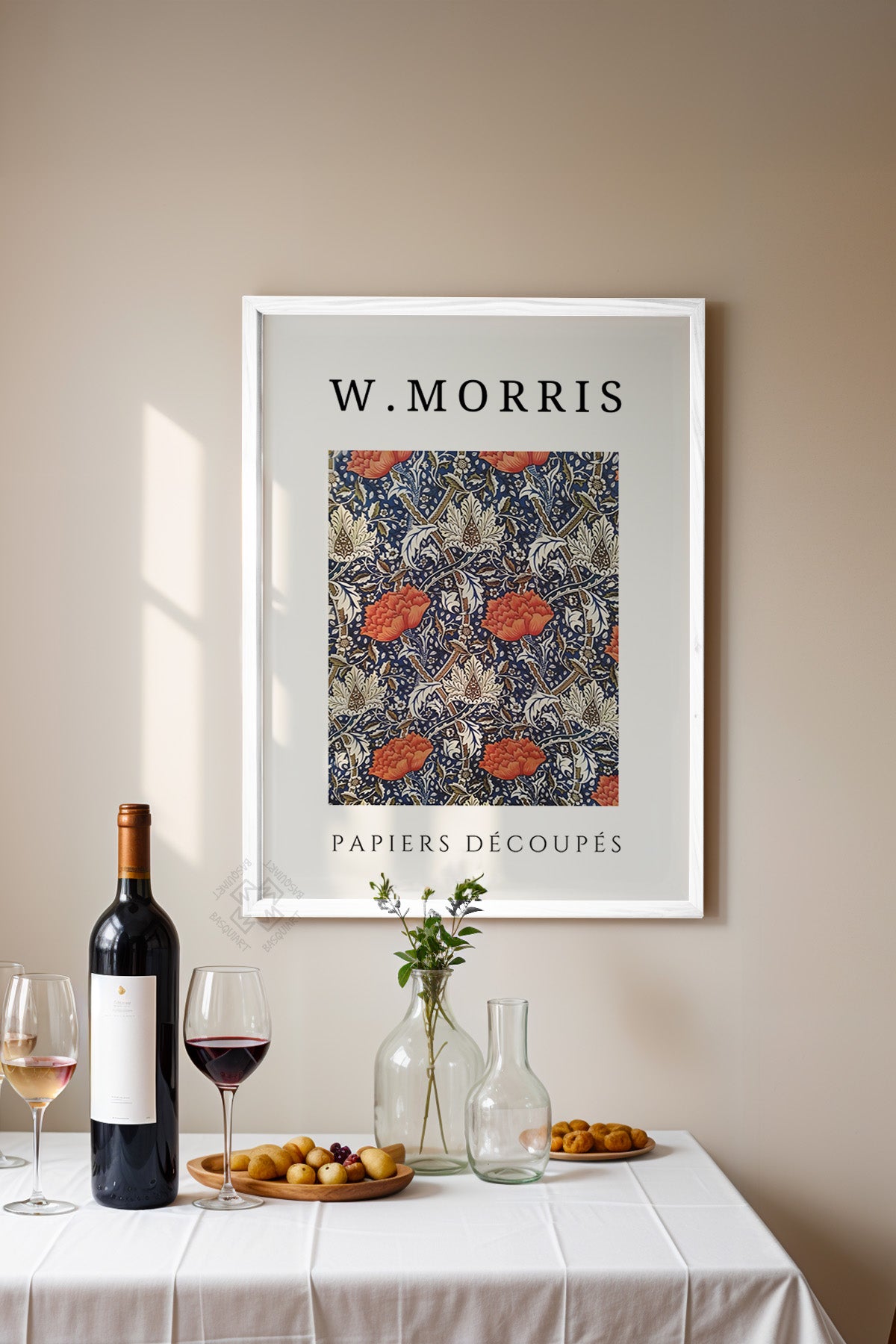 William Morris Serisi Beyaz Çerçeveli Poster, Tablo Duvar Dekoru No:8