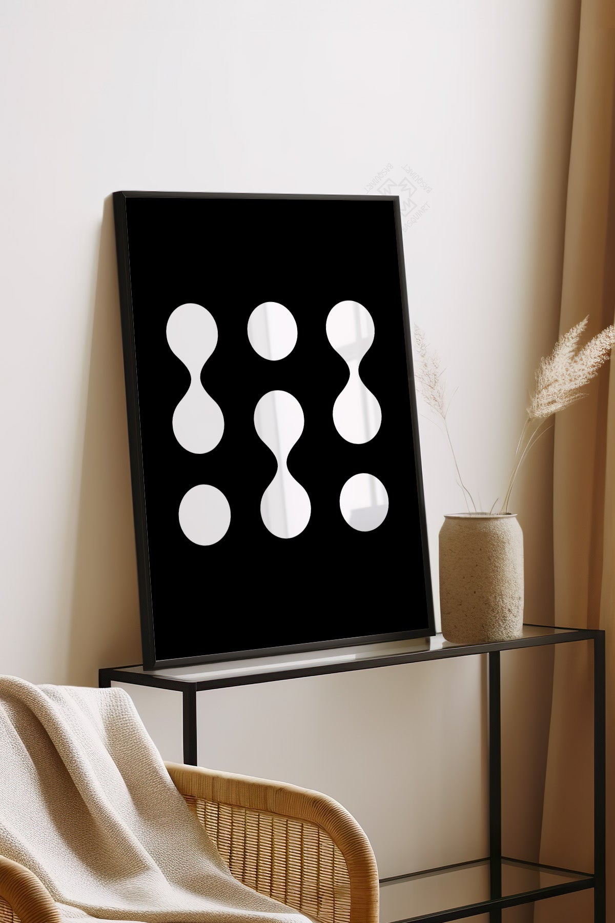 Bauhaus Serisi Siyah Çerçeveli Poster, Tablo No:42