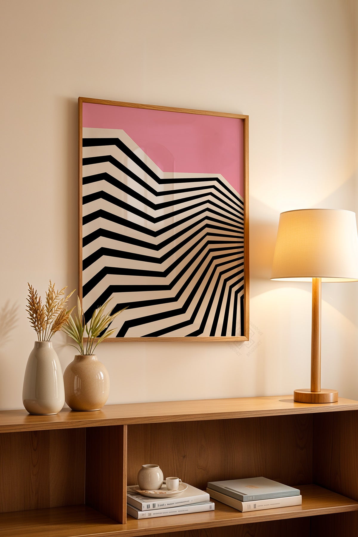 Bauhaus Serisi Ahşap Çerçeveli Poster, Tablo No:65