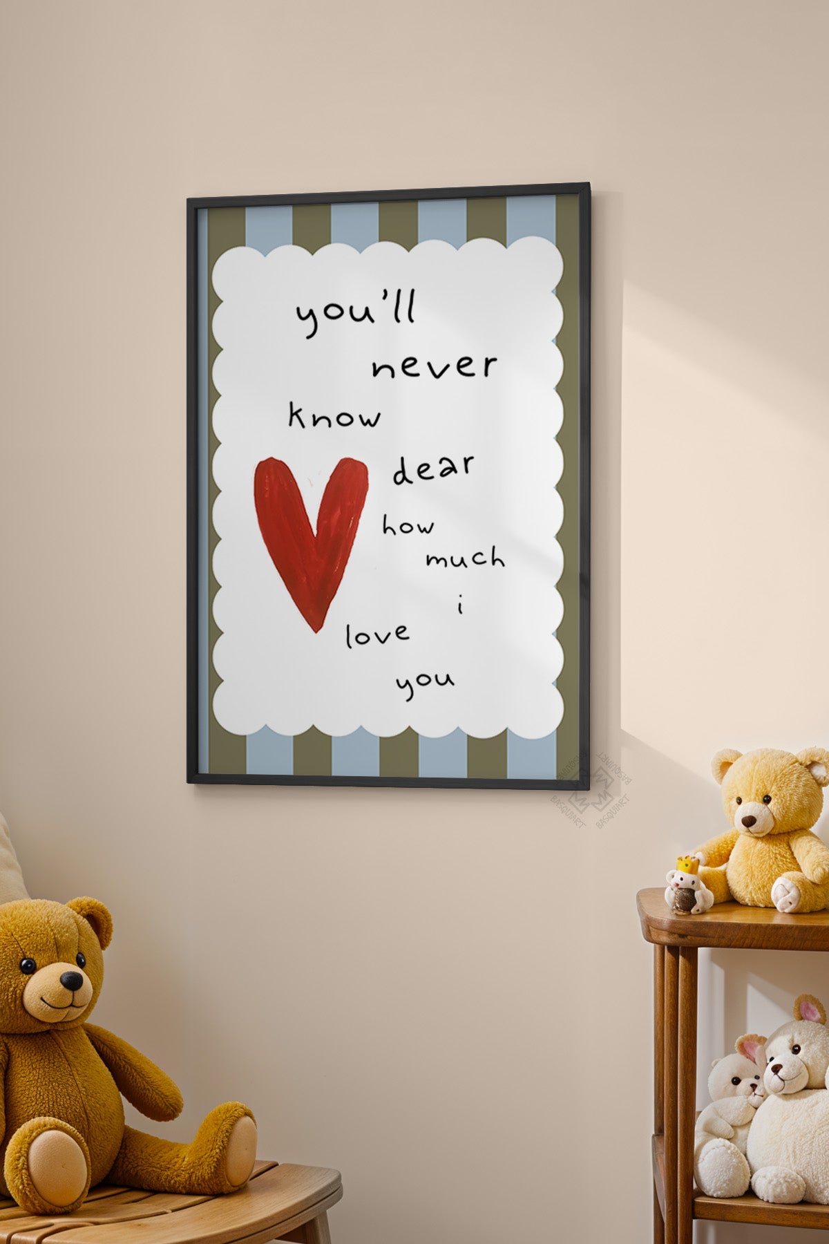 Çocuk Odası, Bebek Odası Siyah Çerçeveli Poster, Tablo No:200