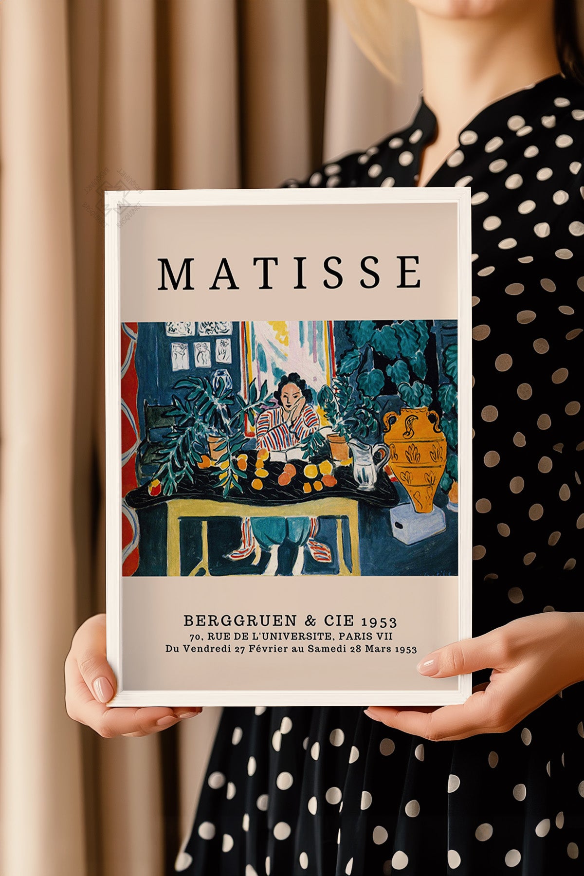 Henri Matisse Serisi Beyaz Çerçeveli Poster, Tablo Duvar Dekoru No:1