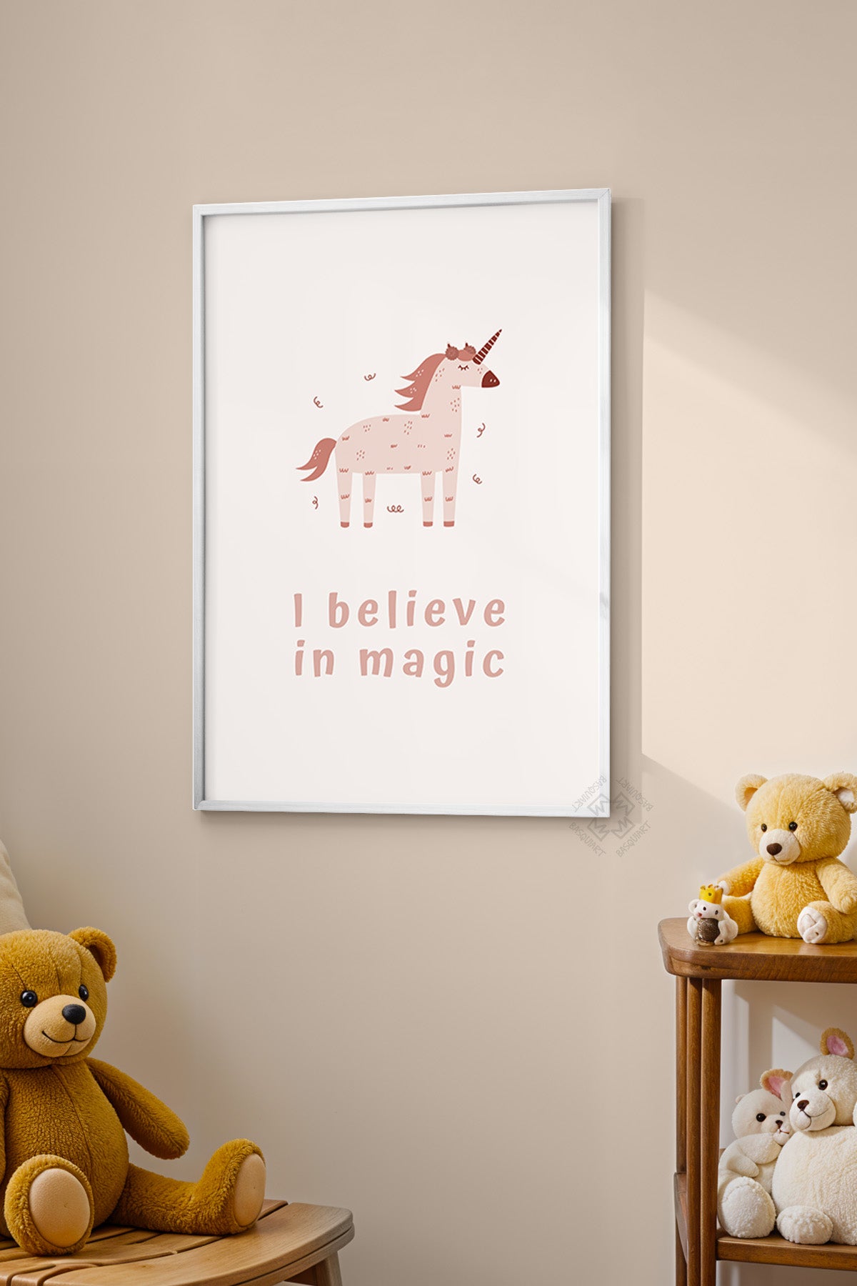 Çocuk Odası, Bebek Odası Beyaz Çerçeveli Poster, Tablo No:21
