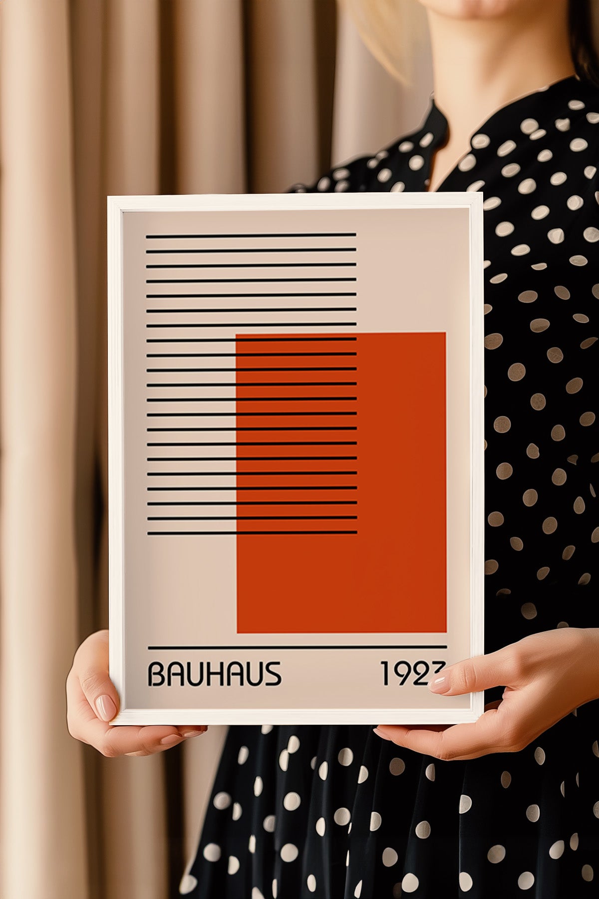 Bauhaus Serisi Beyaz Çerçeveli Poster, Tablo No:30