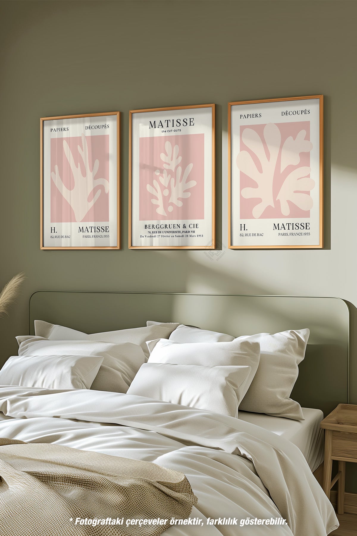 Matisse Minimal 3'lü Ahşap Çerçeveli Poster, Tablo Seti No:21
