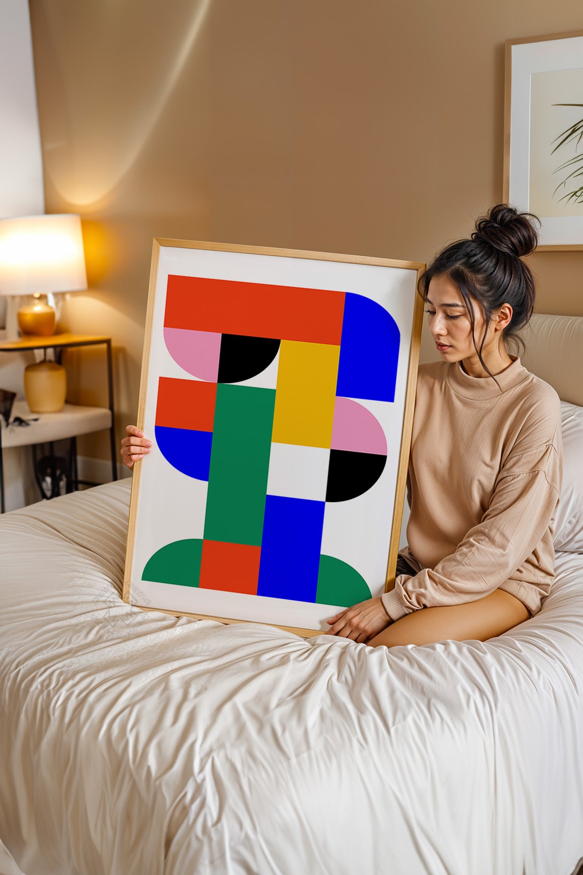 Bauhaus Serisi Ahşap Çerçeveli Poster, Tablo No:14