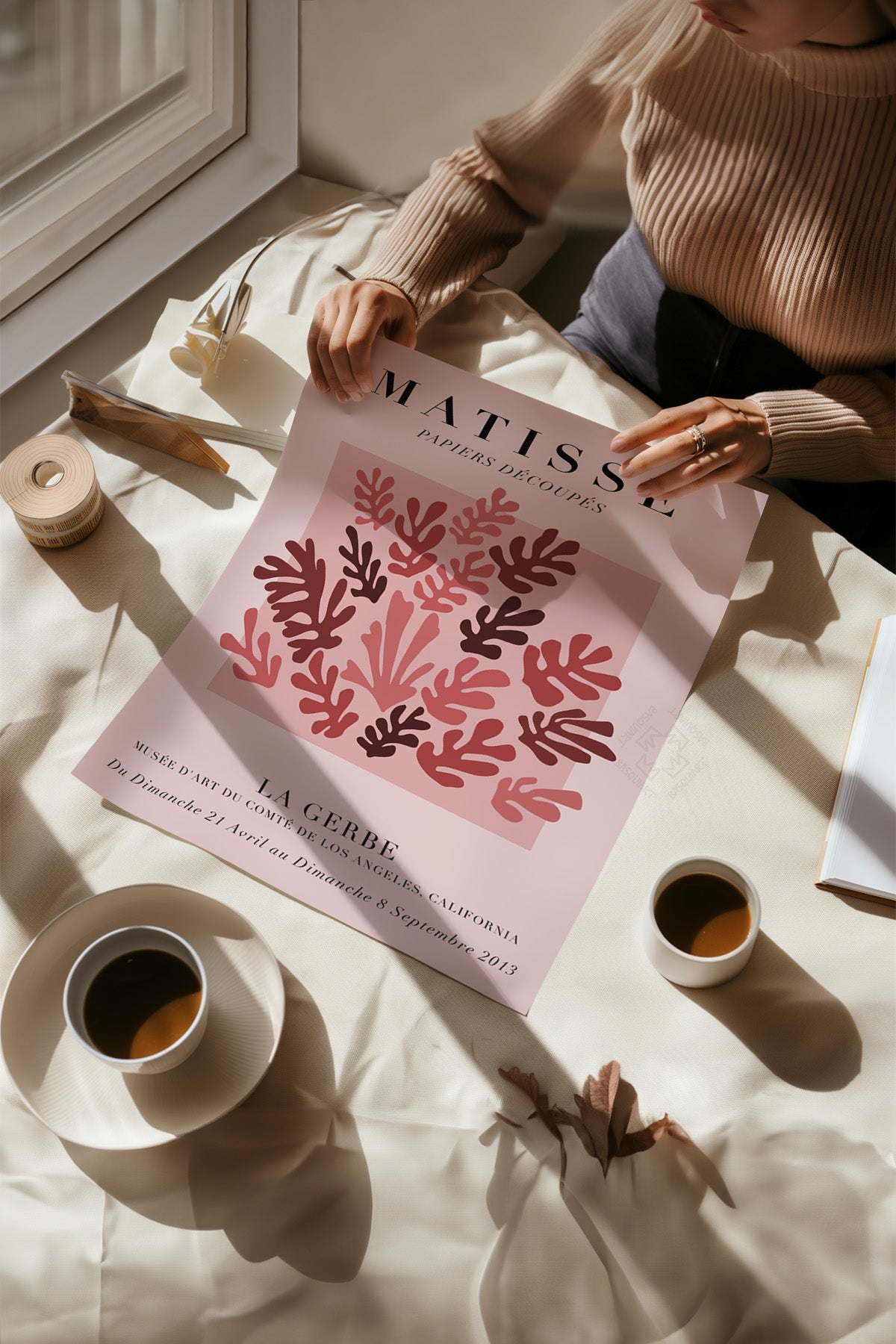 Pembe Matisse 3'lü Poster Seti, Duvar Dekoru No:33