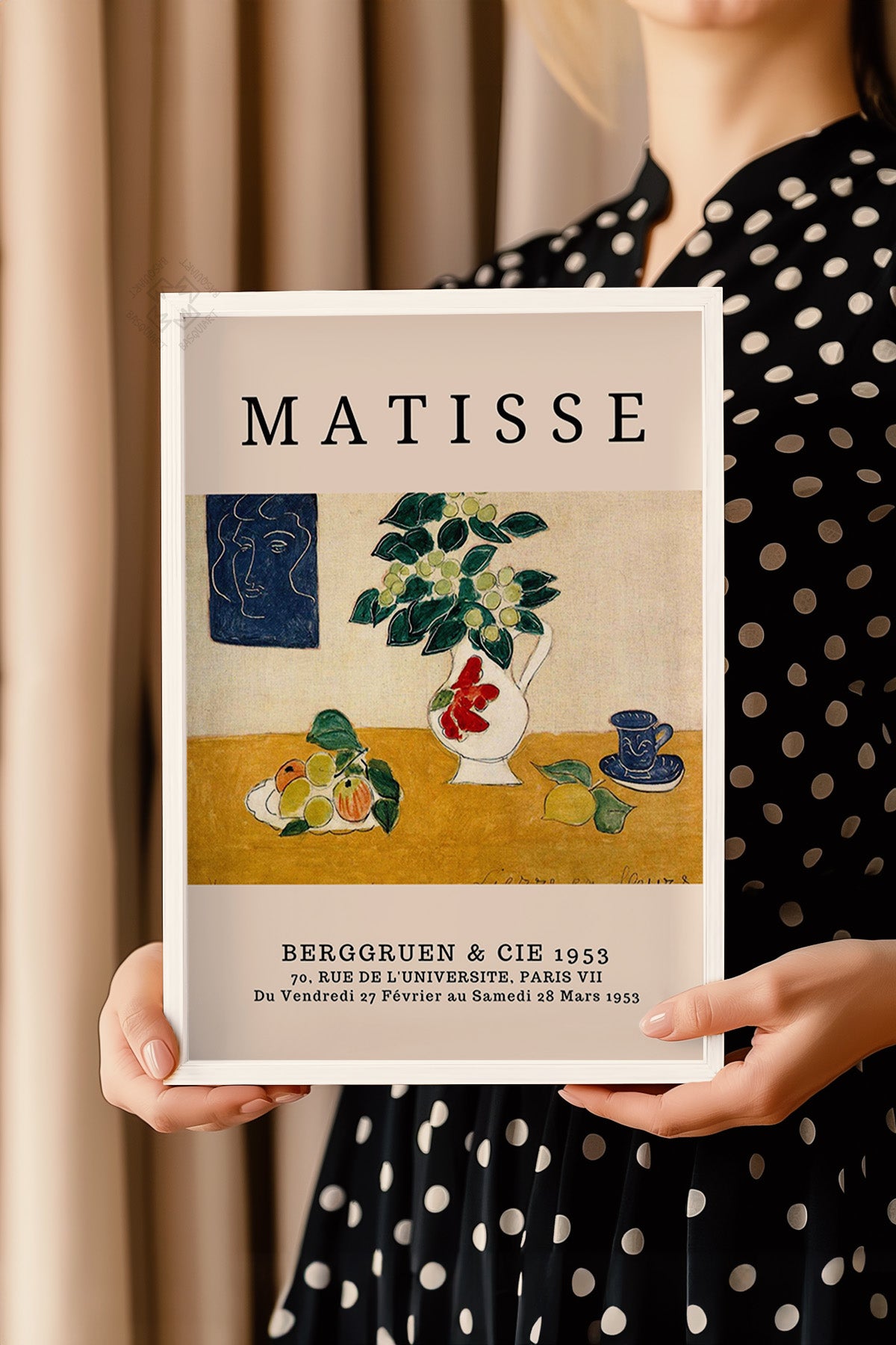Henri Matisse Serisi Beyaz Çerçeveli Poster, Tablo Duvar Dekoru No:6