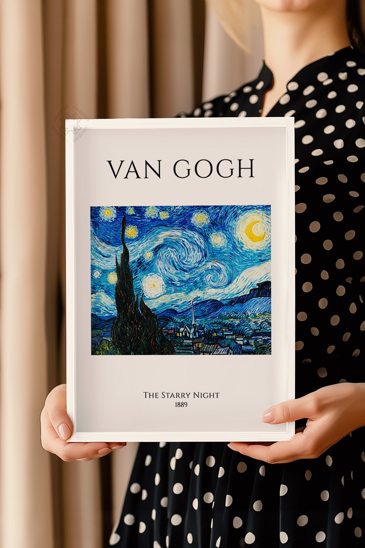 Vincent Van Gogh Serisi Beyaz Çerçeveli Poster, Tablo Duvar Dekoru No:5
