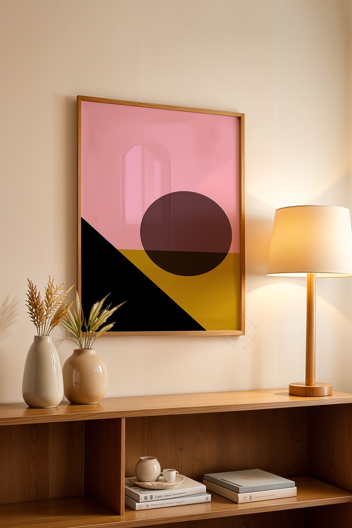 Bauhaus Serisi Ahşap Çerçeveli Poster, Tablo No:76
