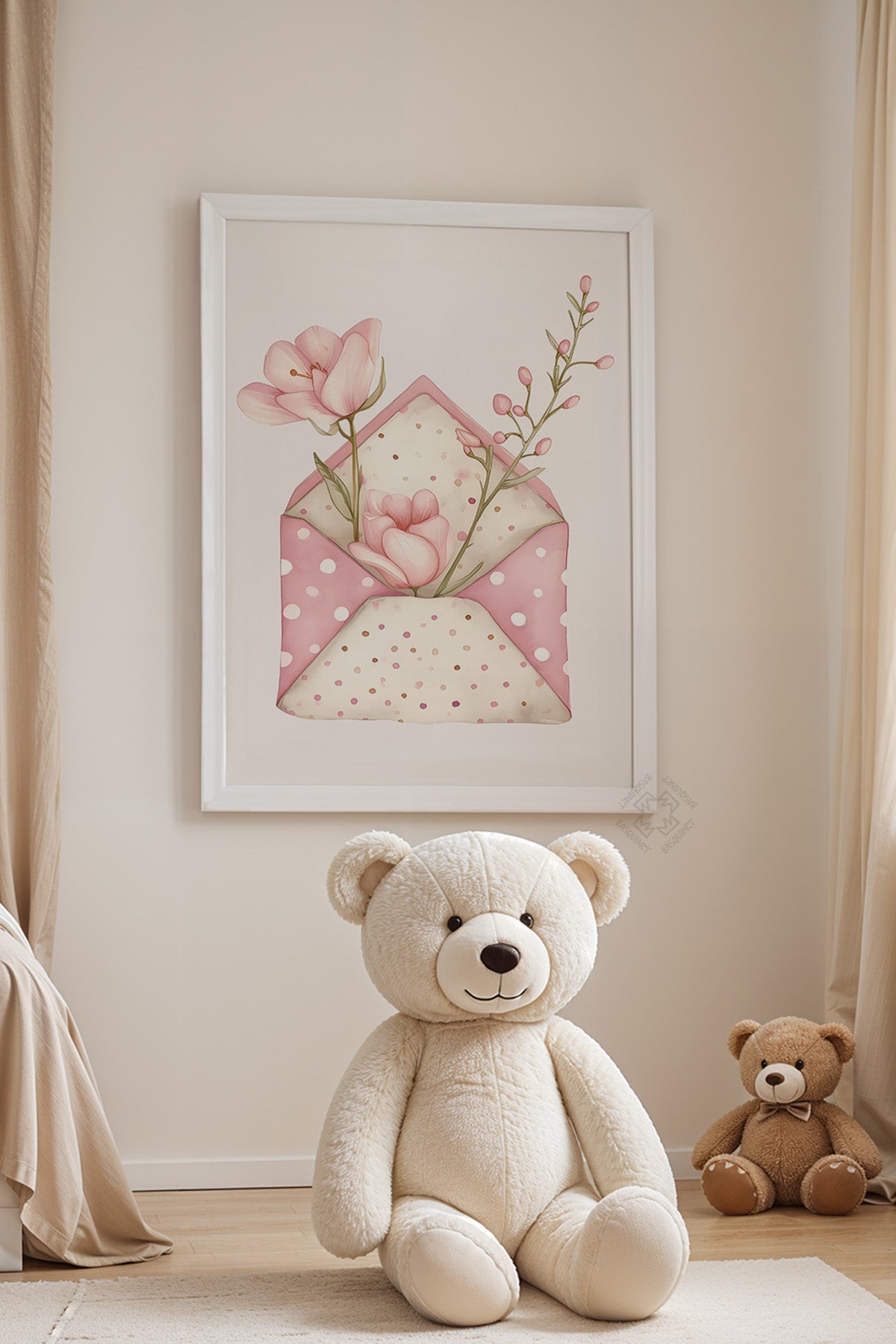 Çocuk Odası, Bebek Odası Beyaz Çerçeveli Poster, Tablo No:43