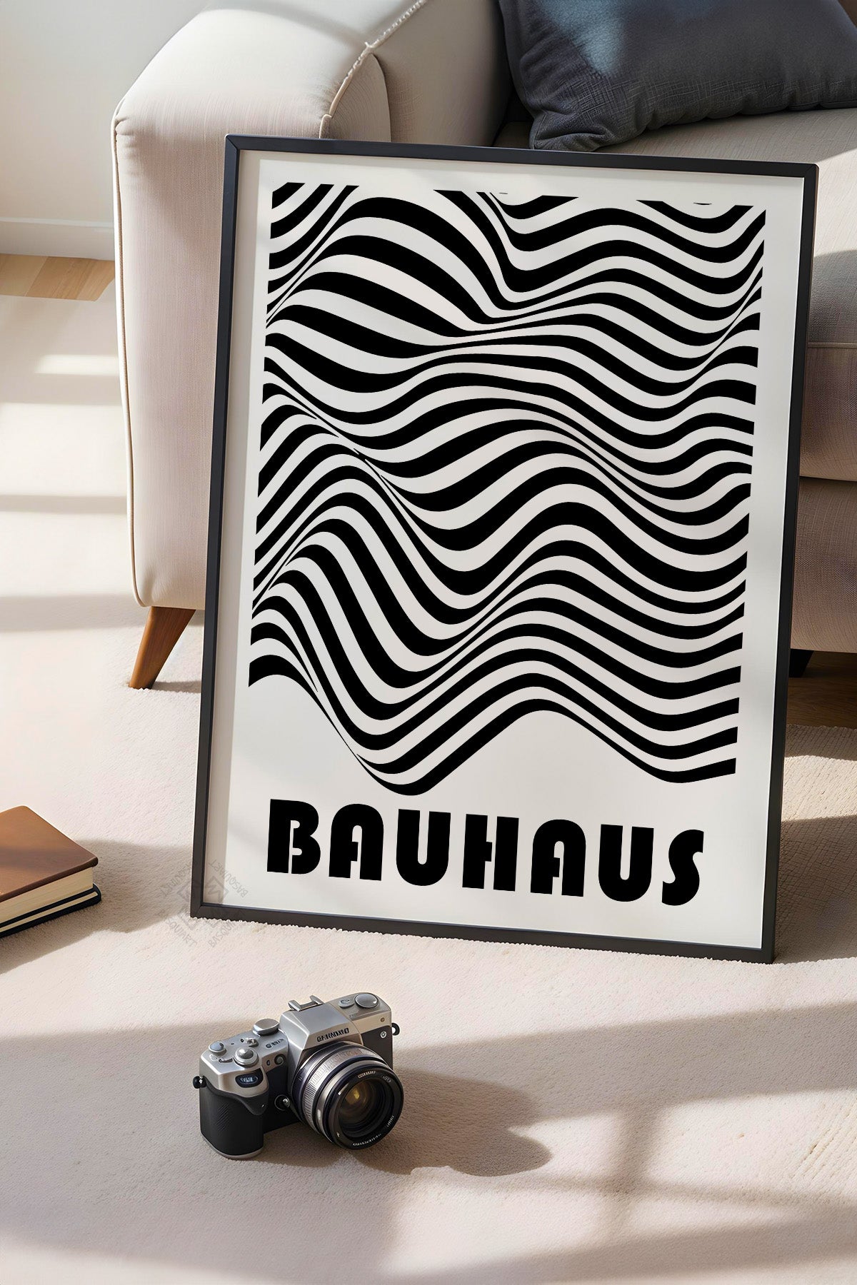 Bauhaus Serisi Siyah Çerçeveli Poster, Tablo No:69