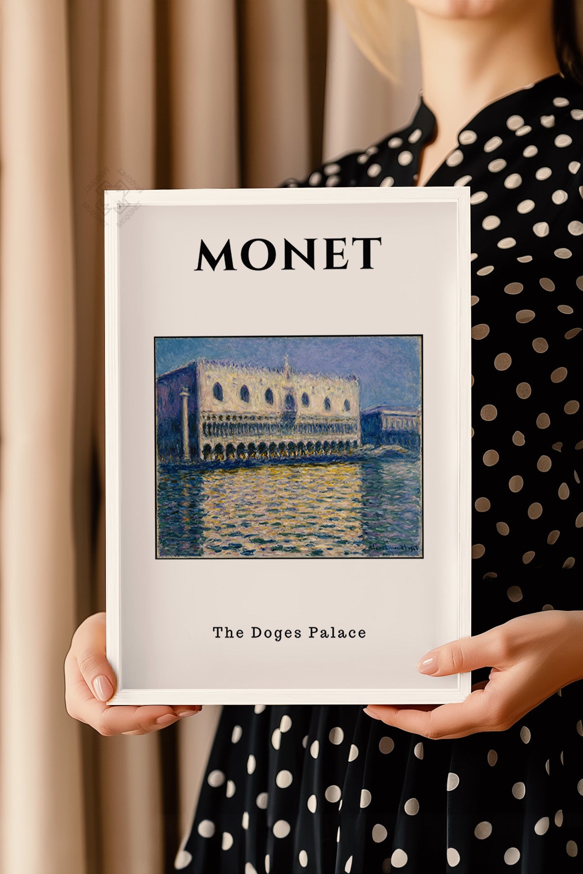 Claude Monet Serisi Beyaz Çerçeveli Poster, Tablo Duvar Dekoru No:17