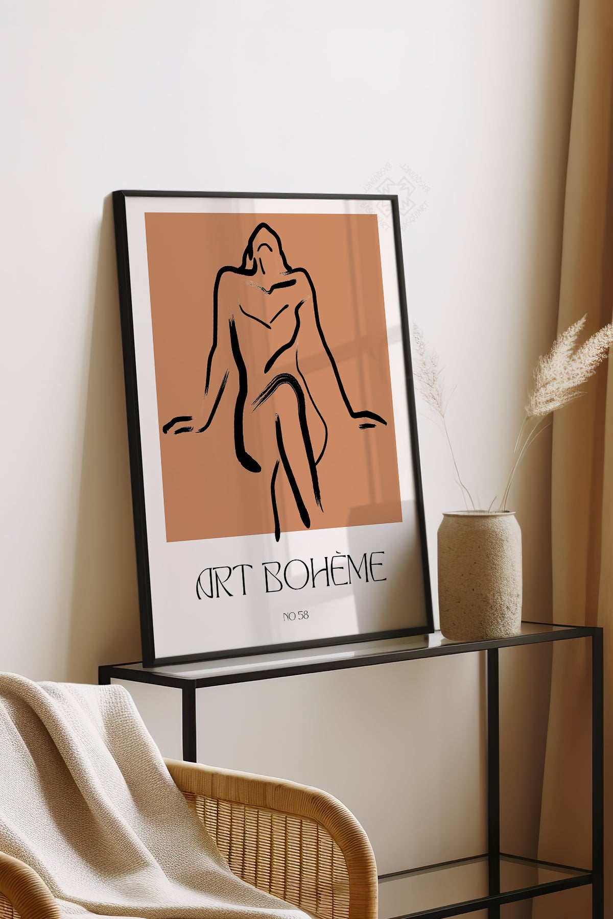 Bohemian Serisi Siyah Çerçeveli Poster, Tablo No:102