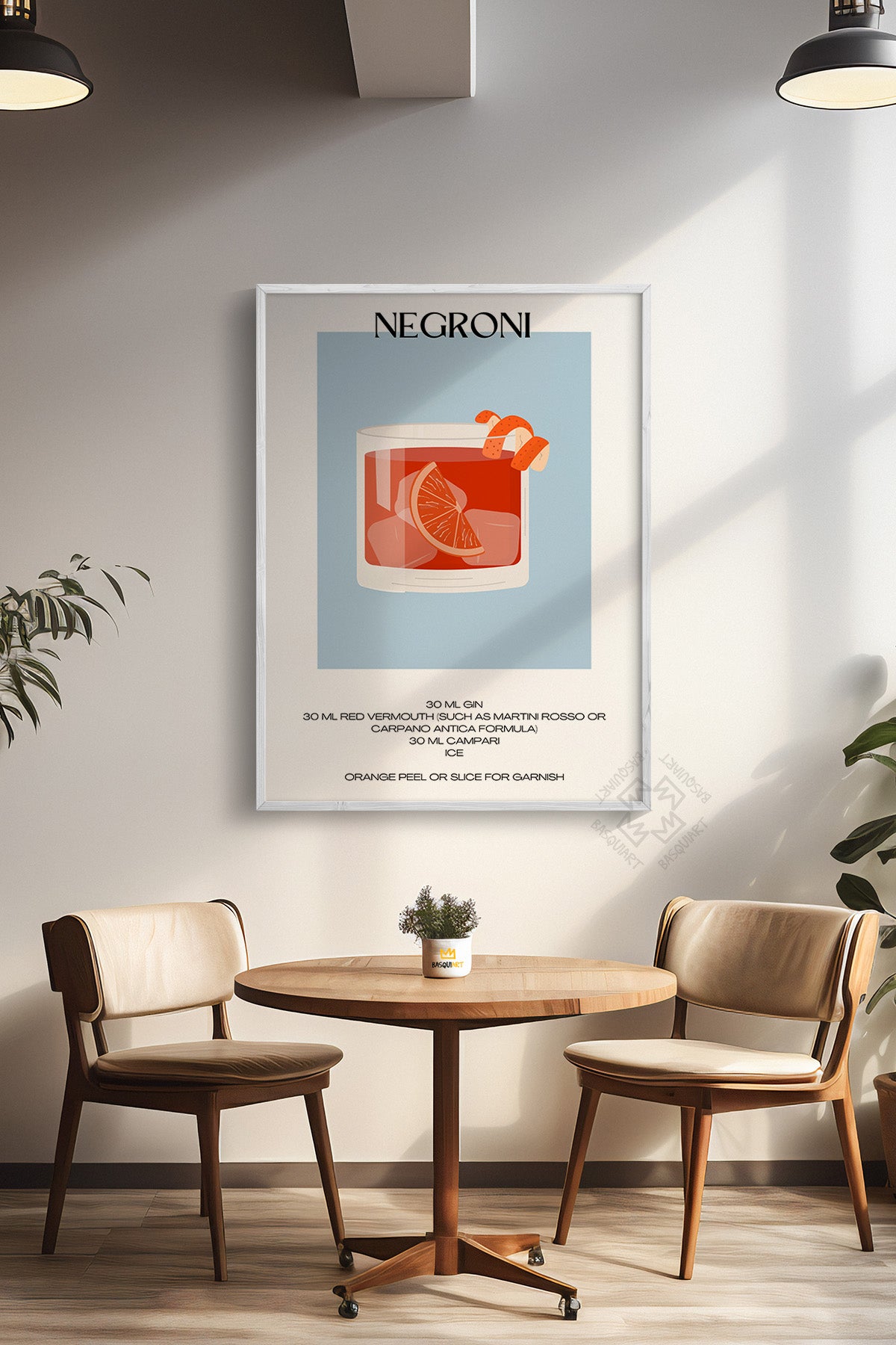 Kokteyl Serisi Beyaz Çerçeveli Poster, Tablo, Cafe, Restoran, Mutfak Duvar Dekoru No:22