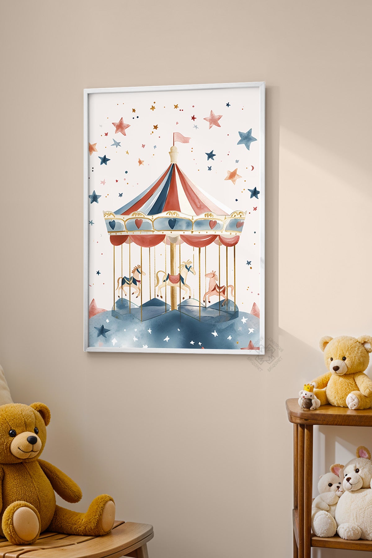 Çocuk Odası, Bebek Odası Beyaz Çerçeveli Poster, Tablo No:49