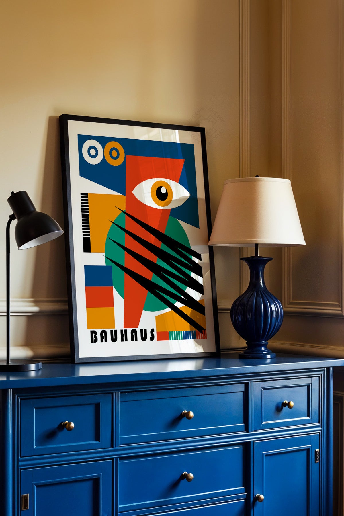 Bauhaus Serisi Siyah Çerçeveli Poster, Tablo No:1