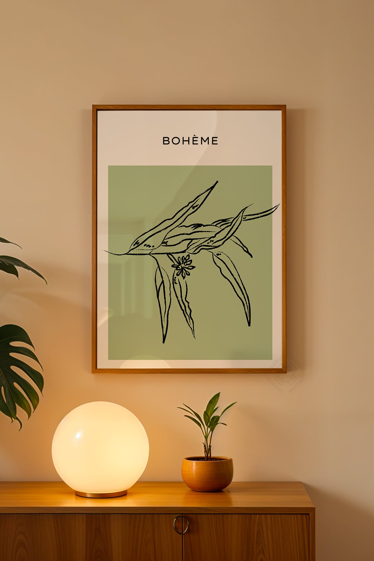 Bohemian Serisi Ahşap Çerçeveli Poster, Tablo No:60