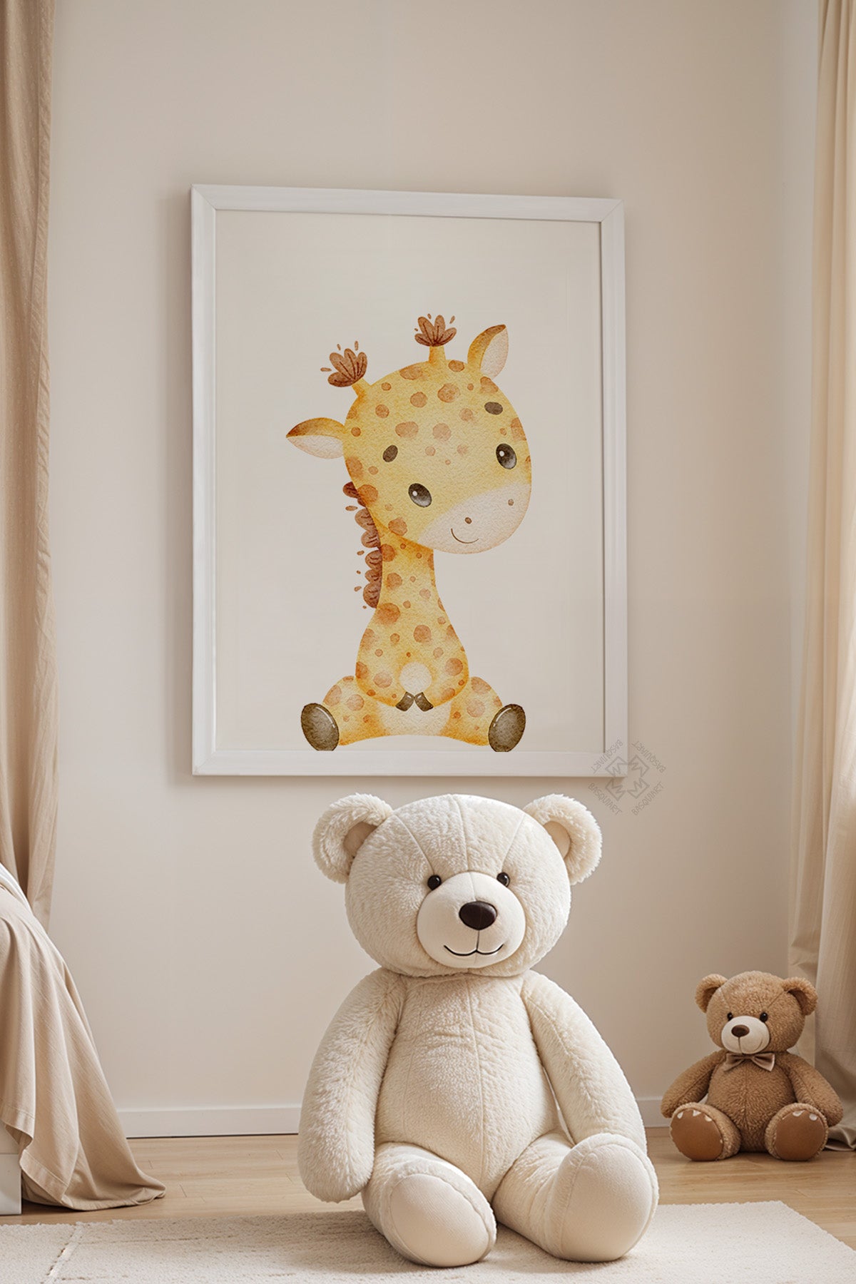Çocuk Odası, Bebek Odası Beyaz Çerçeveli Poster, Tablo No:15