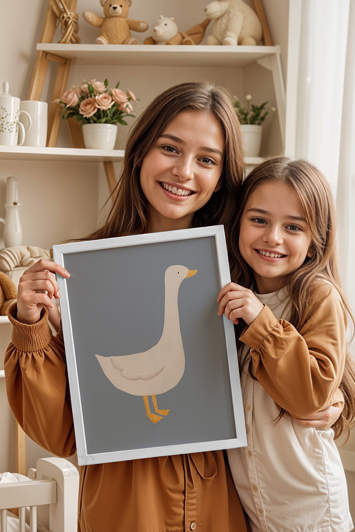 Çocuk Odası, Bebek Odası Beyaz Çerçeveli Poster, Tablo No:68
