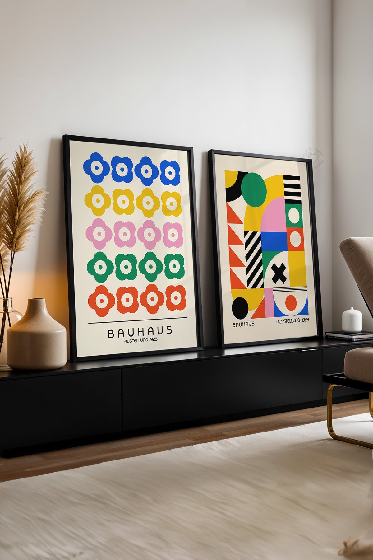 Bauhaus 2'li Siyah Çerçeveli Poster, Tablo Seti No:29