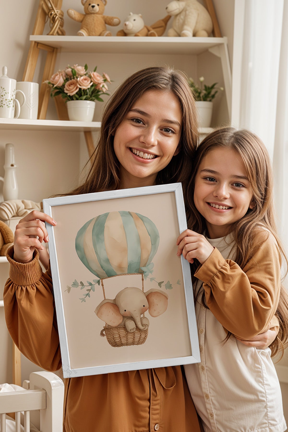 Çocuk Odası, Bebek Odası Beyaz Çerçeveli Poster, Tablo No:46