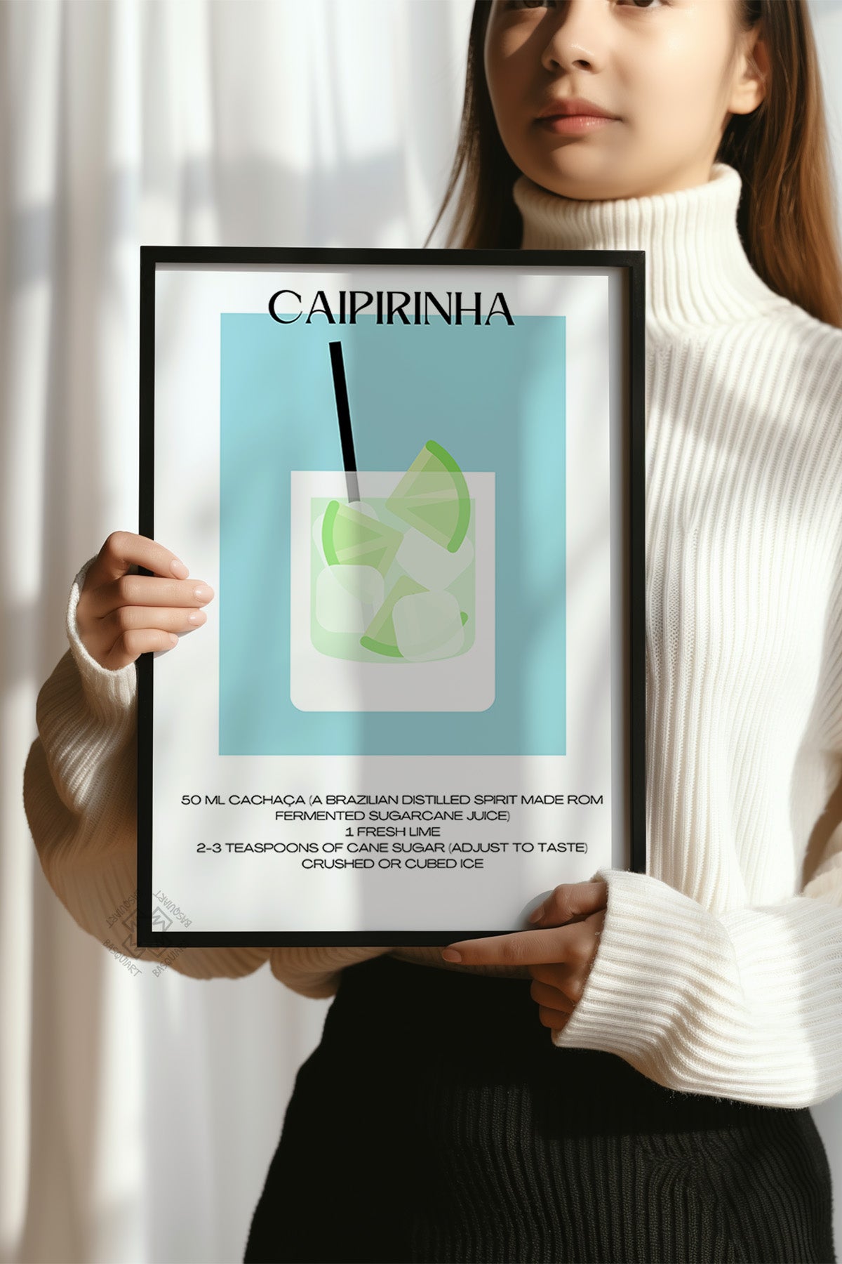 Kokteyl Serisi Siyah Çerçeveli Poster, Tablo, Cafe, Restoran, Mutfak Duvar Dekoru No:21