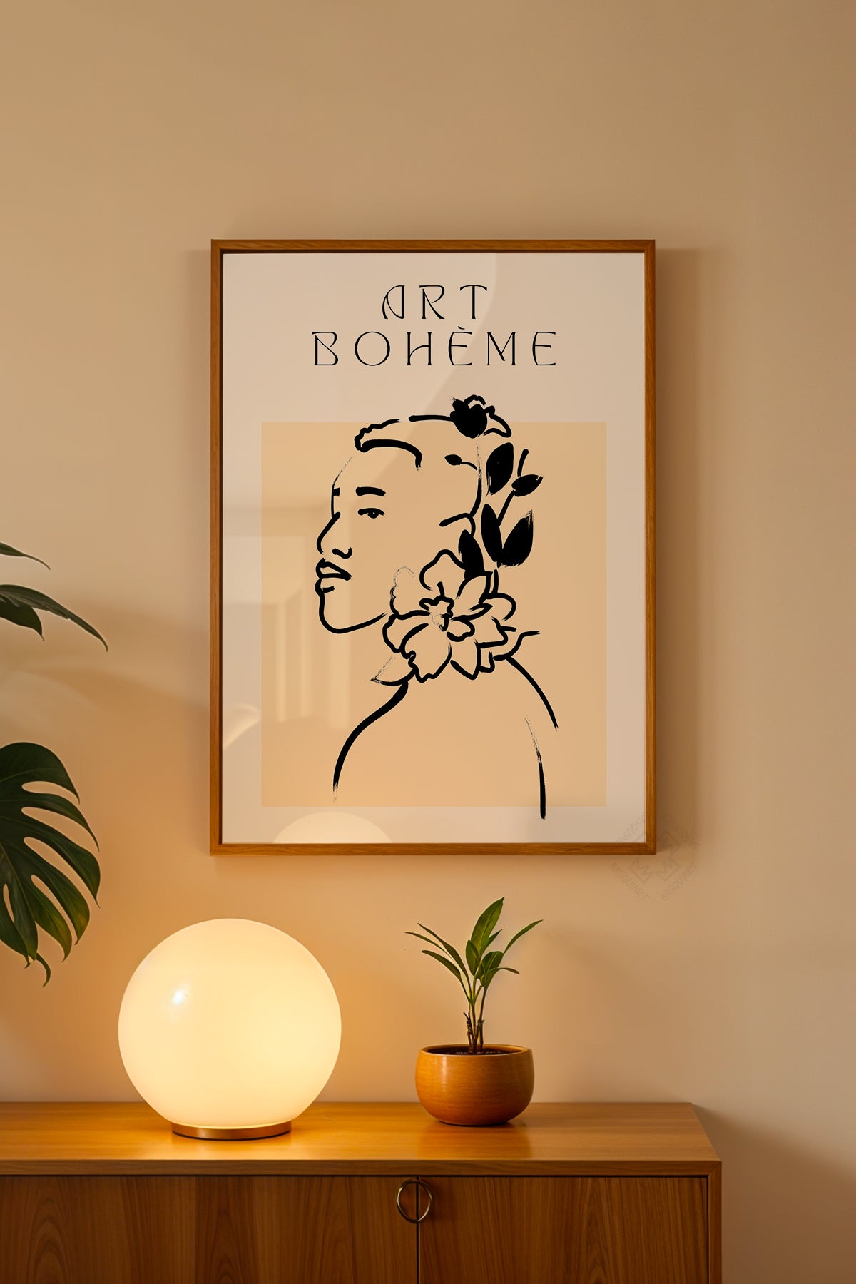 Bohemian Serisi Ahşap Çerçeveli Poster, Tablo No:98