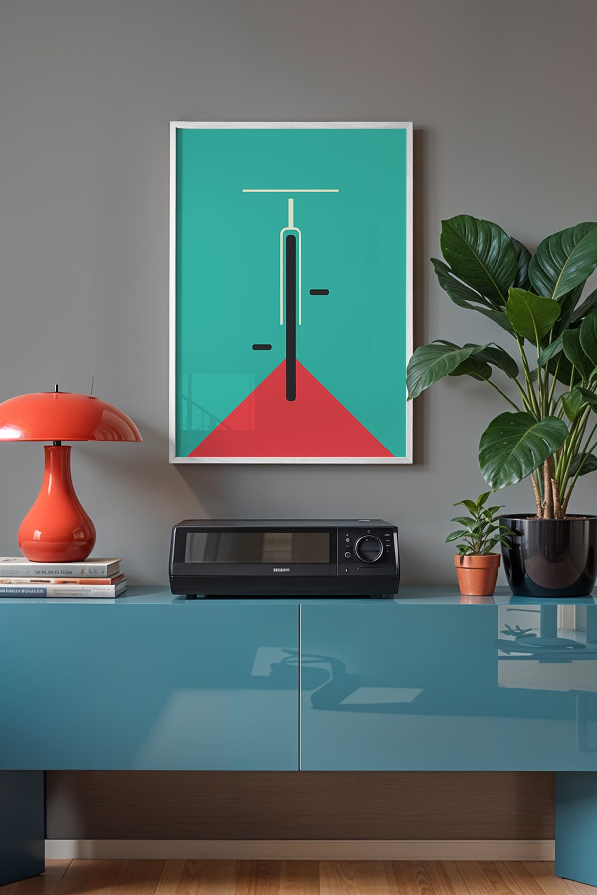 Bauhaus Serisi Beyaz Çerçeveli Poster, Tablo No:59