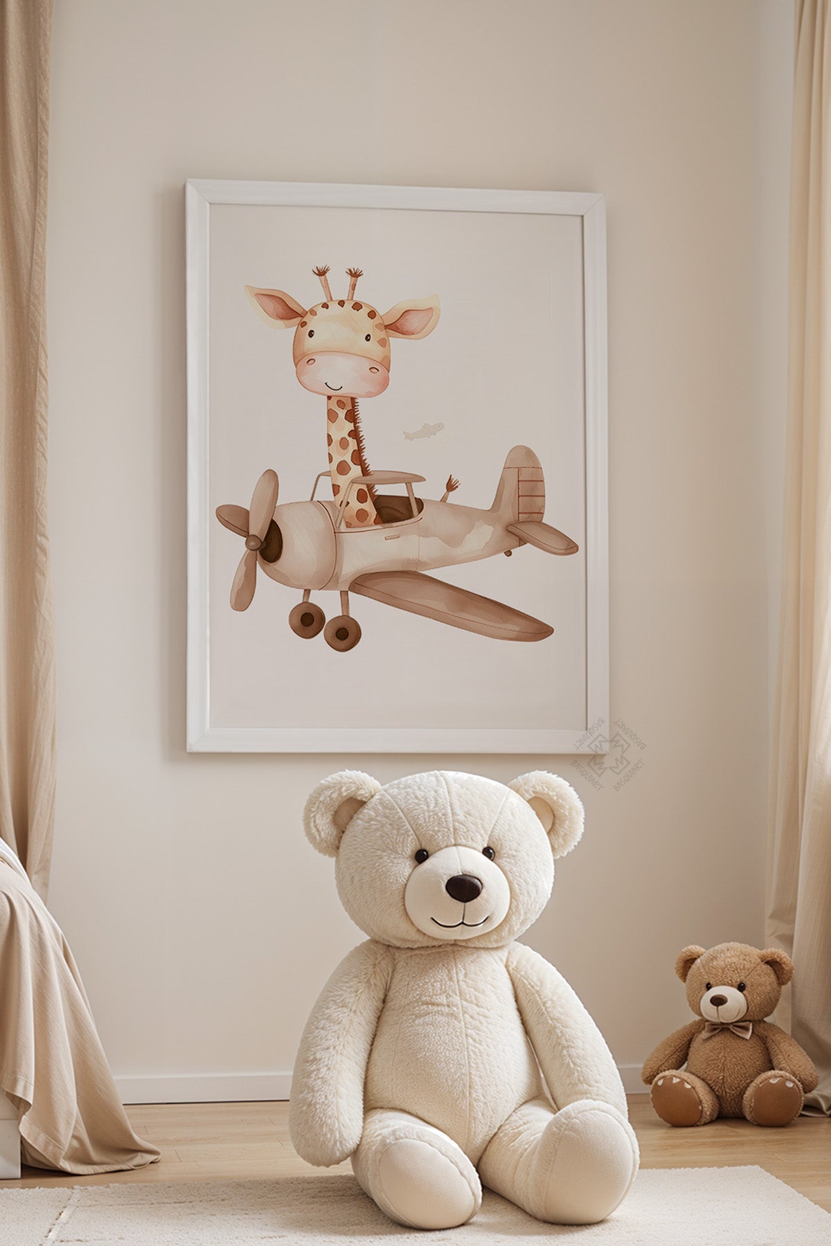 Çocuk Odası, Bebek Odası Beyaz Çerçeveli Poster, Tablo No:47