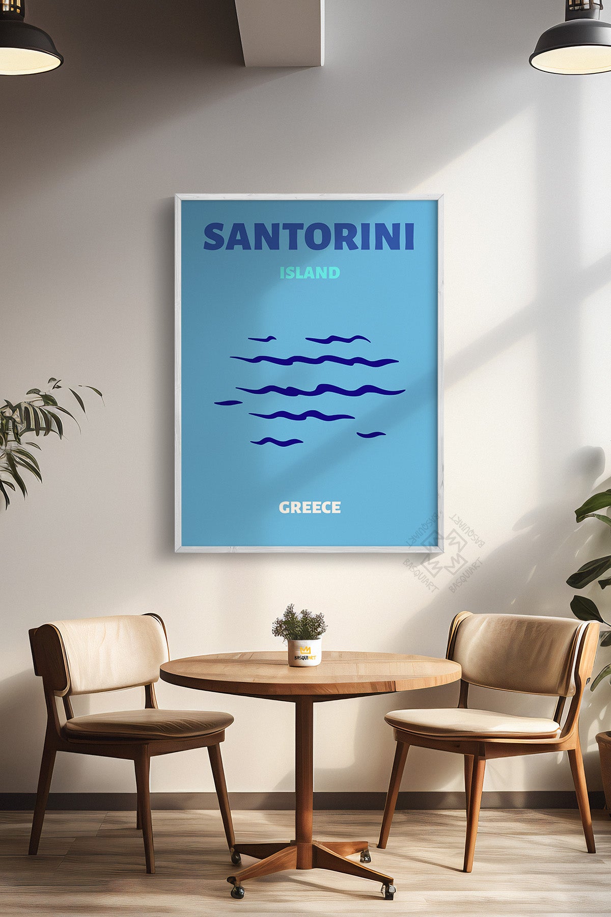 Şehir Serisi Beyaz Çerçeveli Poster, Tablo Duvar Dekoru No:9