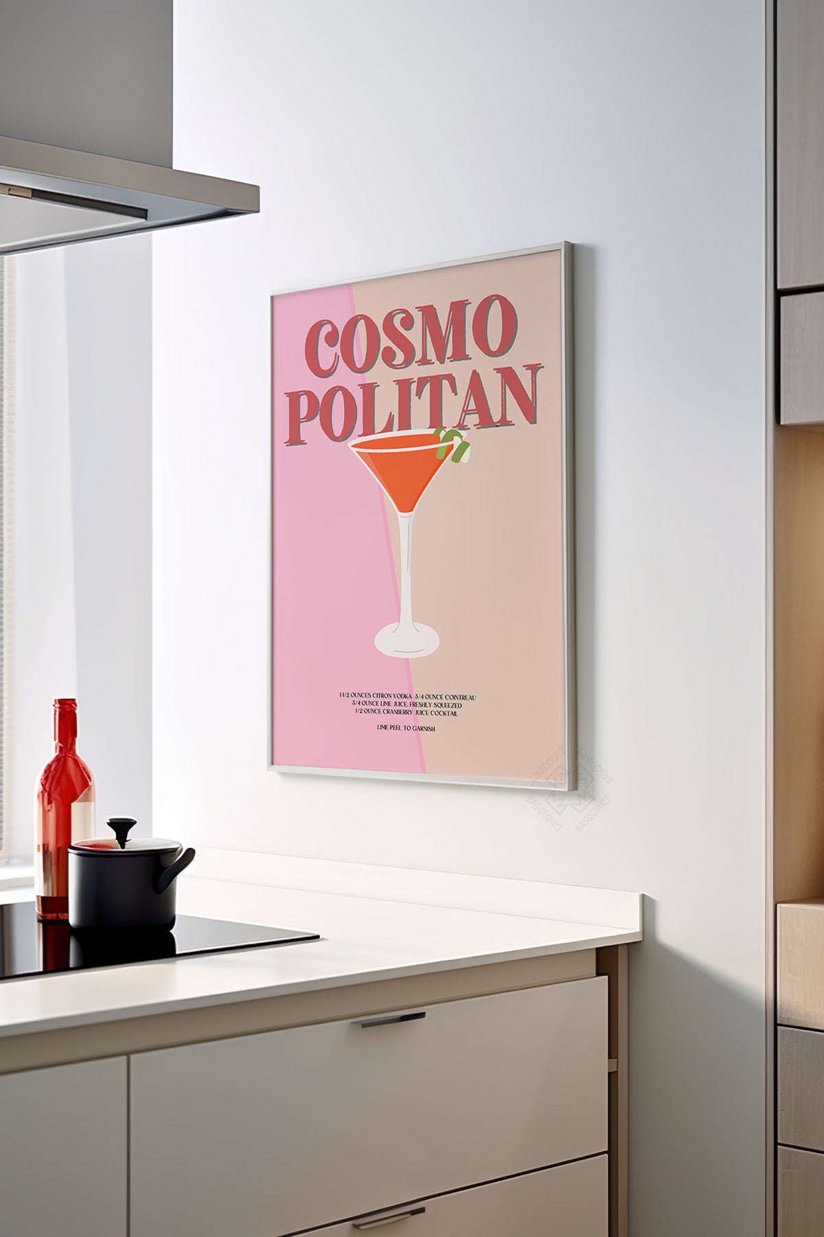 Kokteyl Serisi Beyaz Çerçeveli Poster, Tablo, Cafe, Restoran, Mutfak Duvar Dekoru No:53
