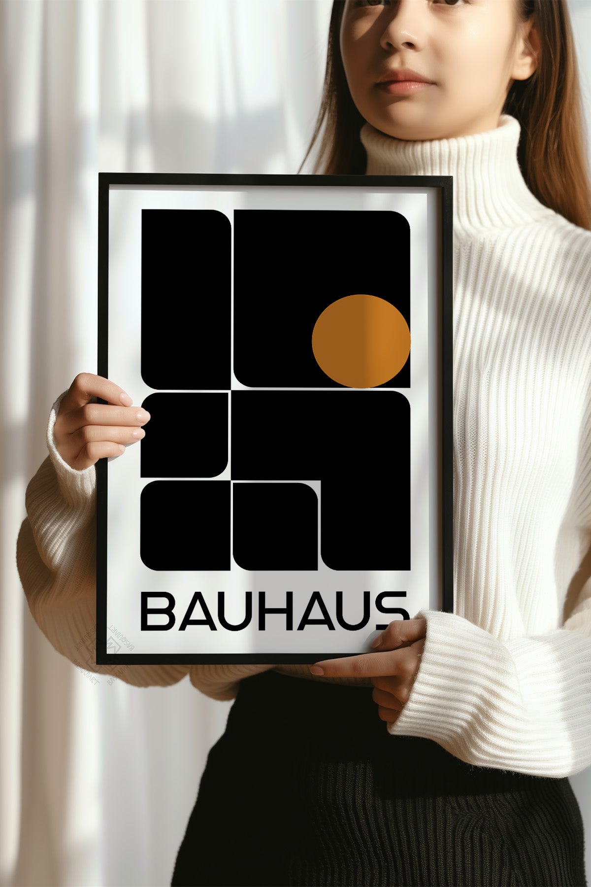 Bauhaus Serisi Siyah Çerçeveli Poster, Tablo No:82