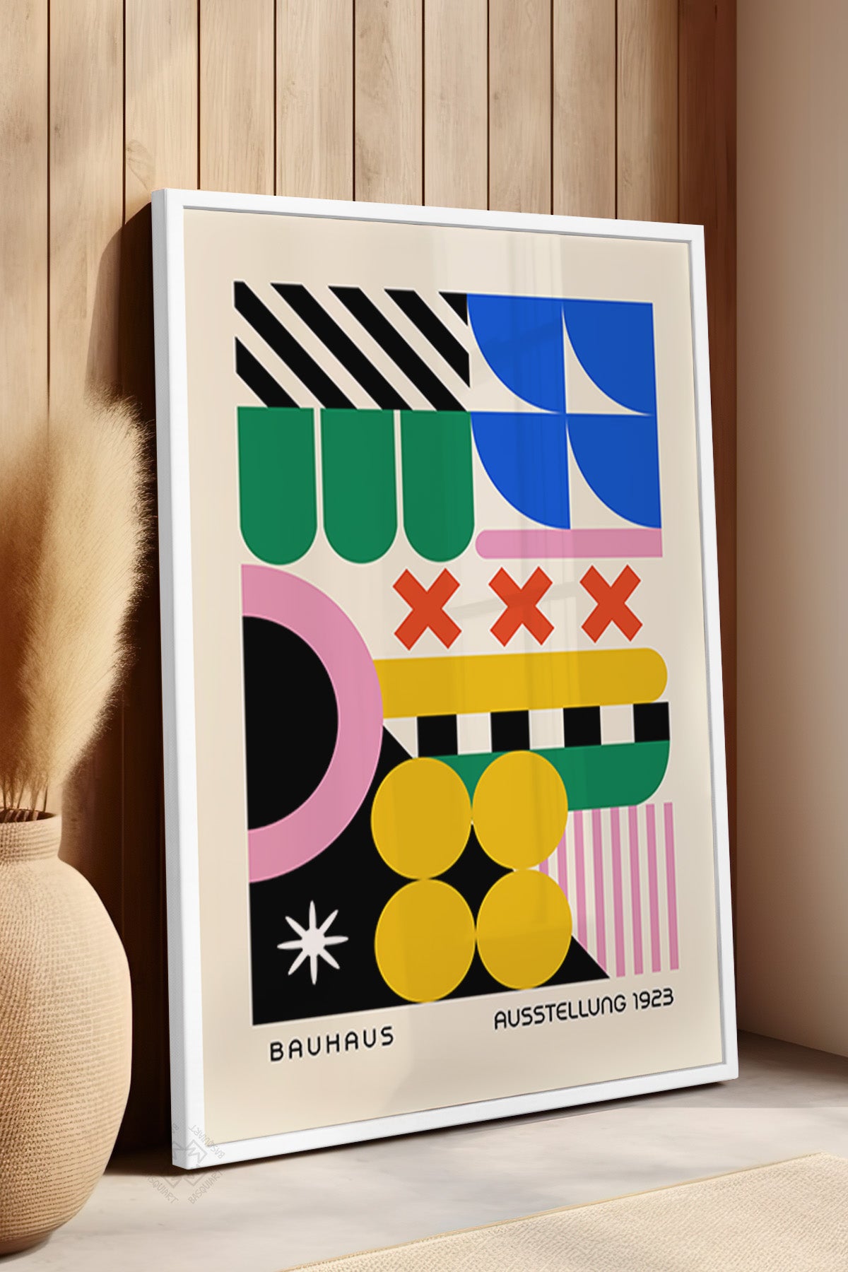 Bauhaus Serisi Beyaz Çerçeveli Poster, Tablo No:96