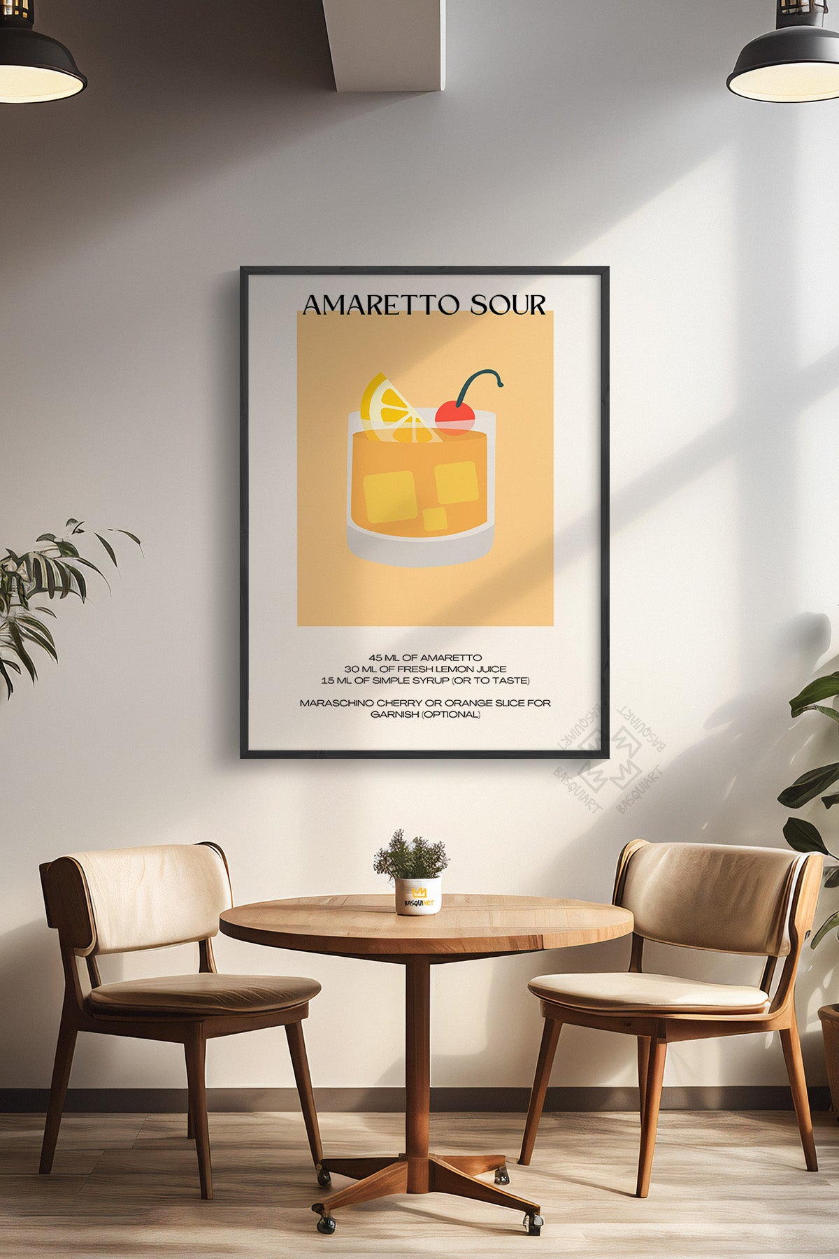 Kokteyl Serisi Siyah Çerçeveli Poster, Tablo, Cafe, Restoran, Mutfak Duvar Dekoru No:17