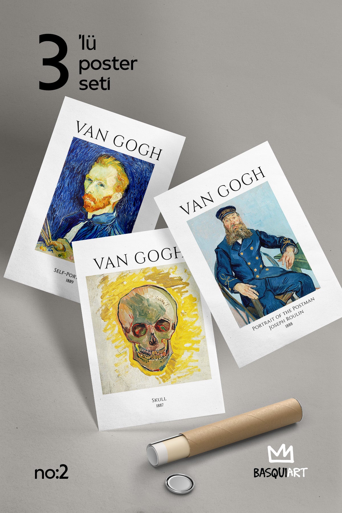 Vincent Van Gogh 3'lü Poster Seti, Duvar Dekoru No:2