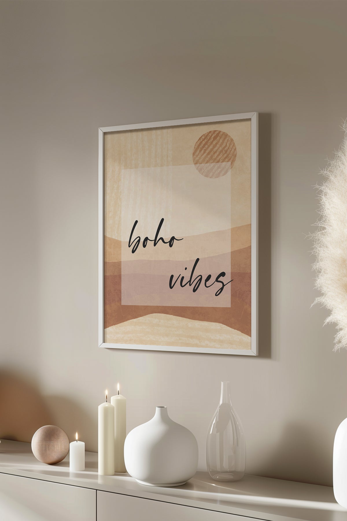 Bohemian Serisi Beyaz Çerçeveli Poster, Tablo No:5