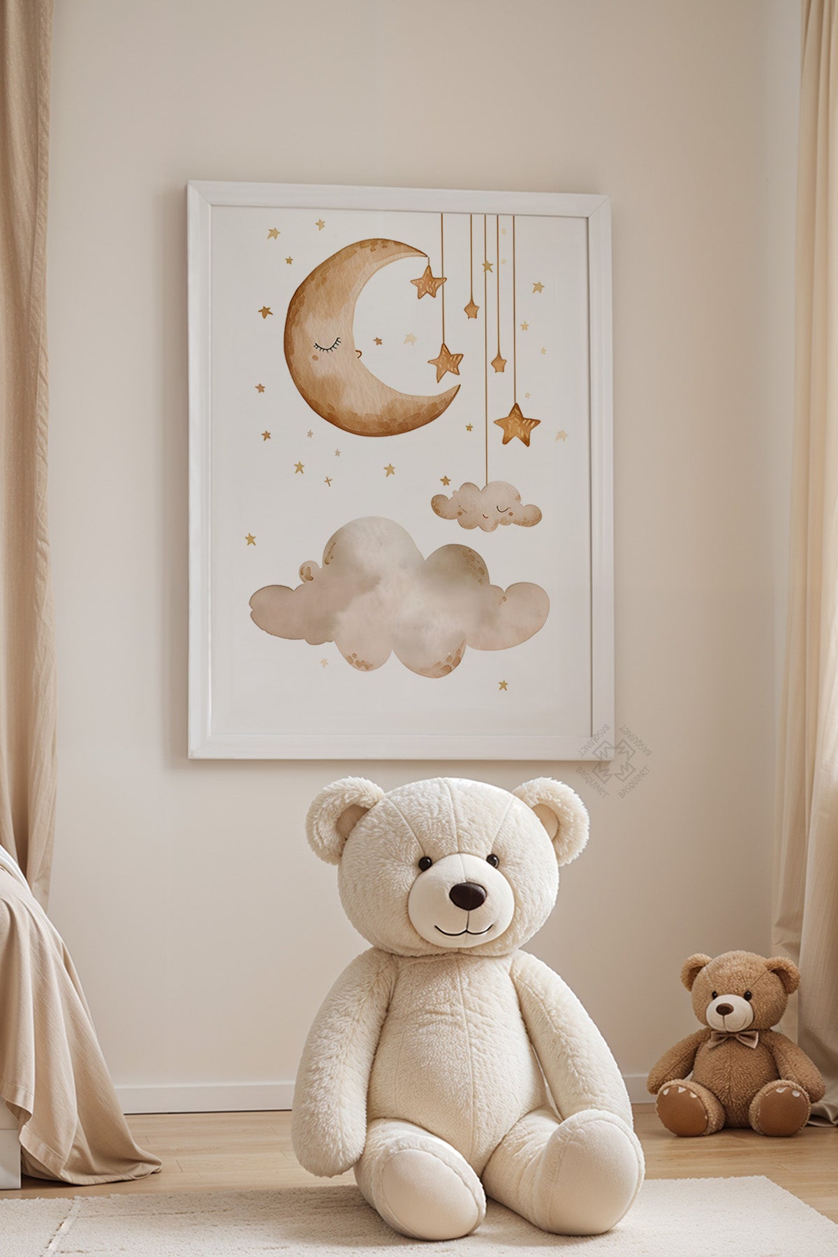 Çocuk Odası, Bebek Odası Beyaz Çerçeveli Poster, Tablo No:95
